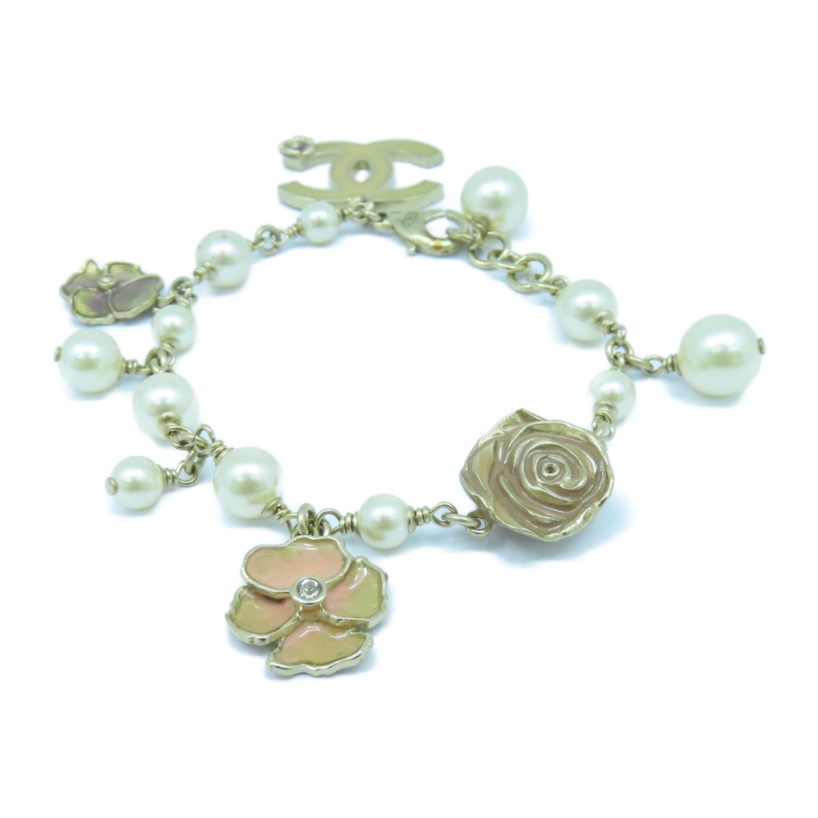 CHANEL 金屬Bracelet手鏈金色/白色/米色