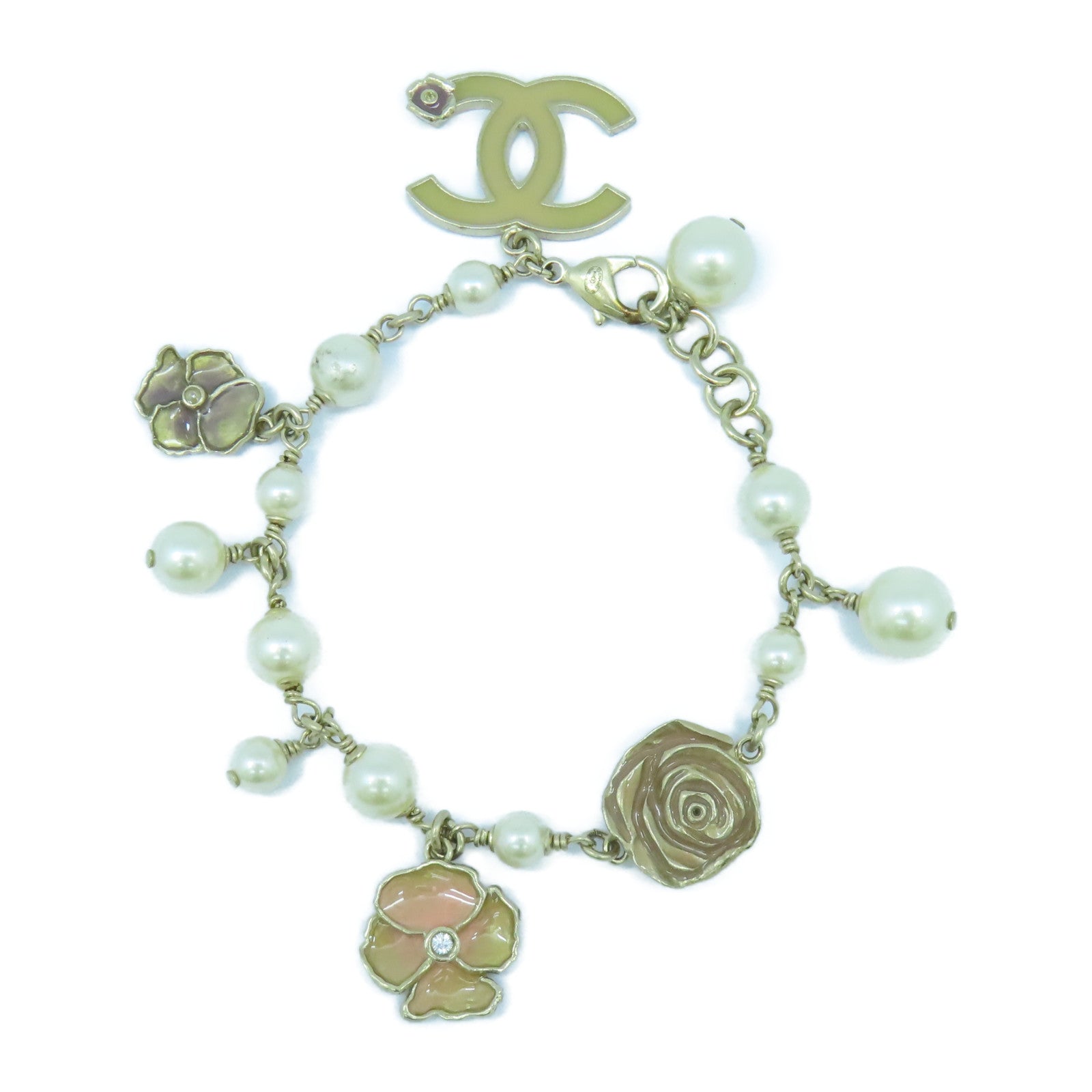 CHANEL 金屬Bracelet手鏈金色/白色/米色