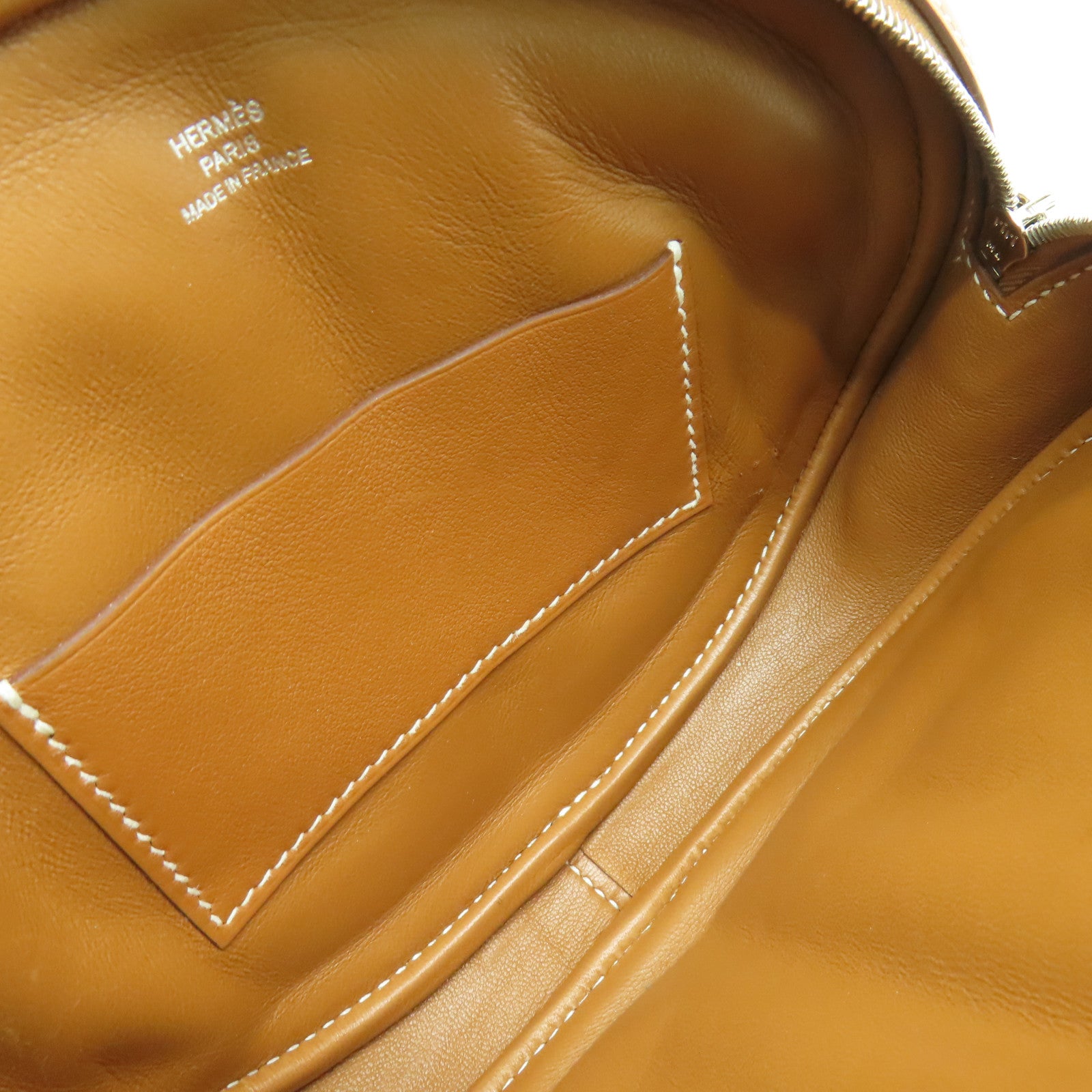 HERMES Swift皮革In The Loop Belt Bag銀扣腰包經典駝色