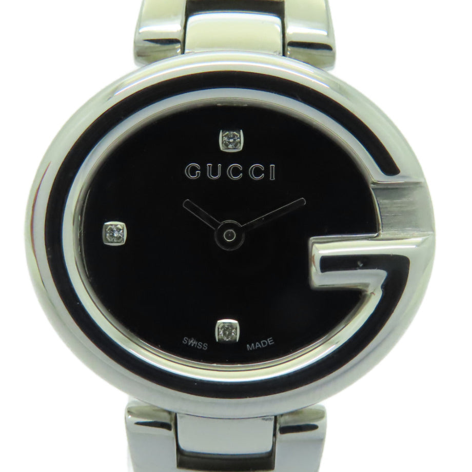 GUCCI Guccissima不鏽鋼手錶石英機芯黒色