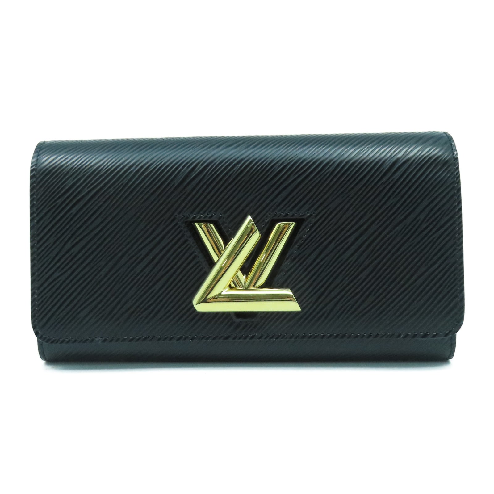 LOUIS VUITTON Epi皮革Twist Long Wallet金扣長錢包黑色