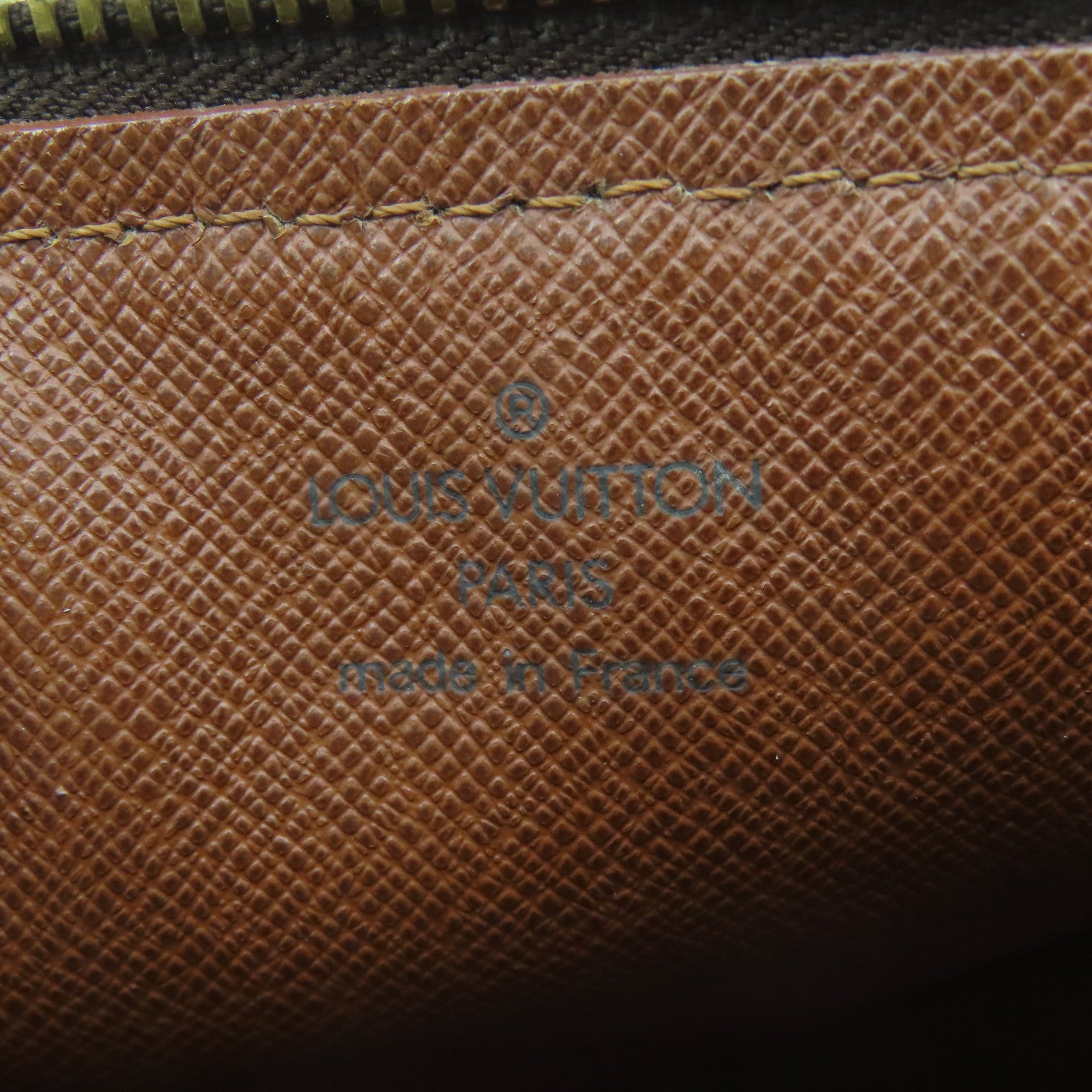 LOUIS VUITTON Monogram Papillon gold buckle handle bag brown