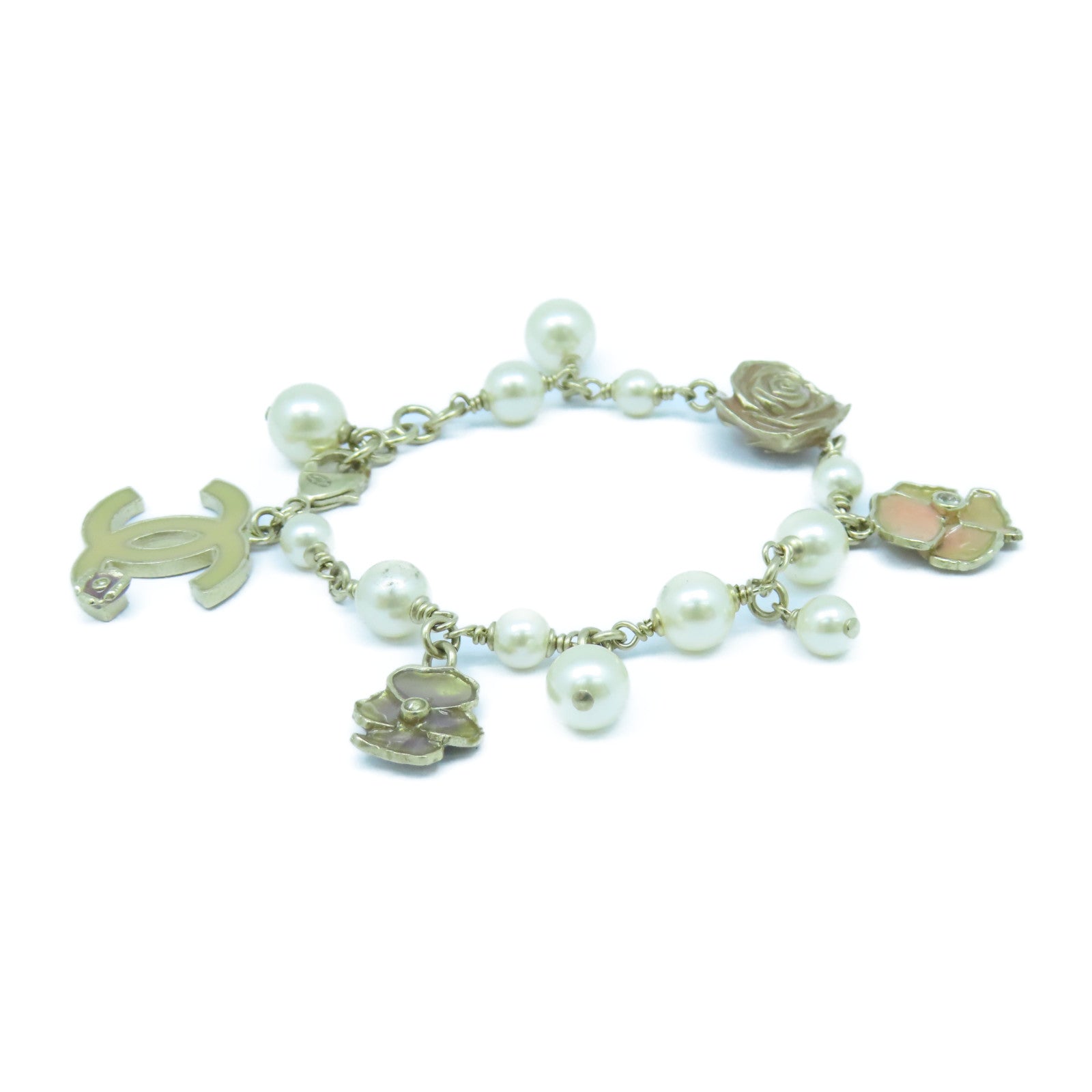 CHANEL 金屬Bracelet手鏈金色/白色/米色