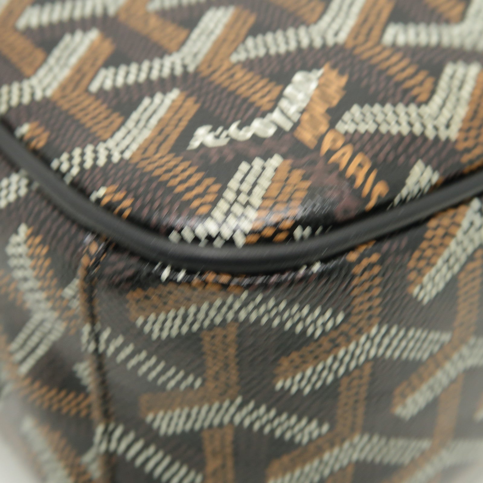 GOYARD 塗層帆布Cap-Vert PM銀扣肩背袋黒色/棕色