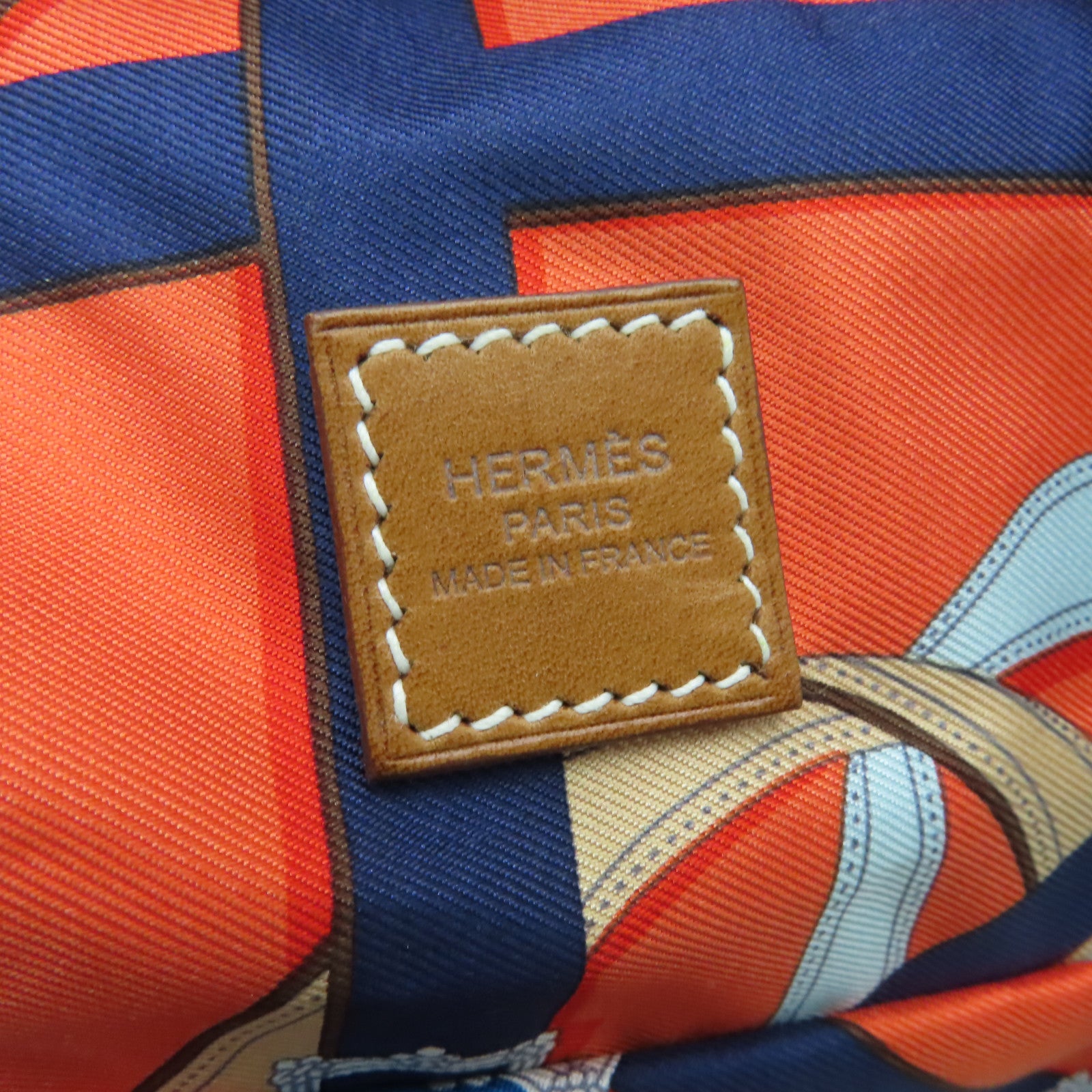 HERMES 絲質Airsilk Backpack銀扣背包橙色