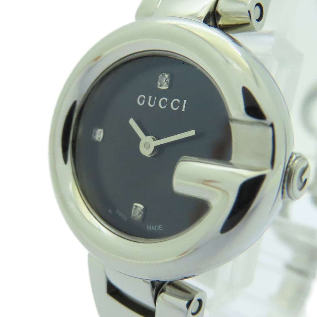GUCCI Guccissima不鏽鋼手錶石英機芯黒色