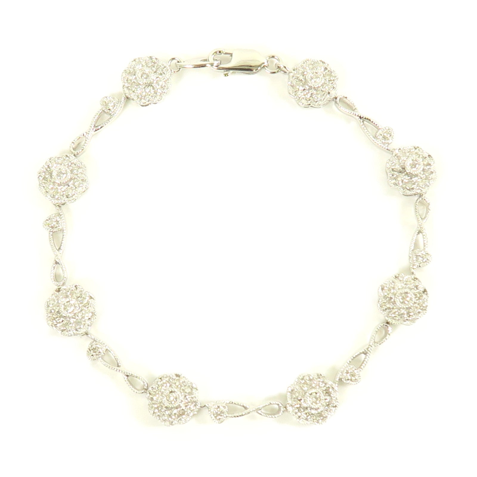 JEWELRY 18K白金Diamond 9.5g手鏈銀色