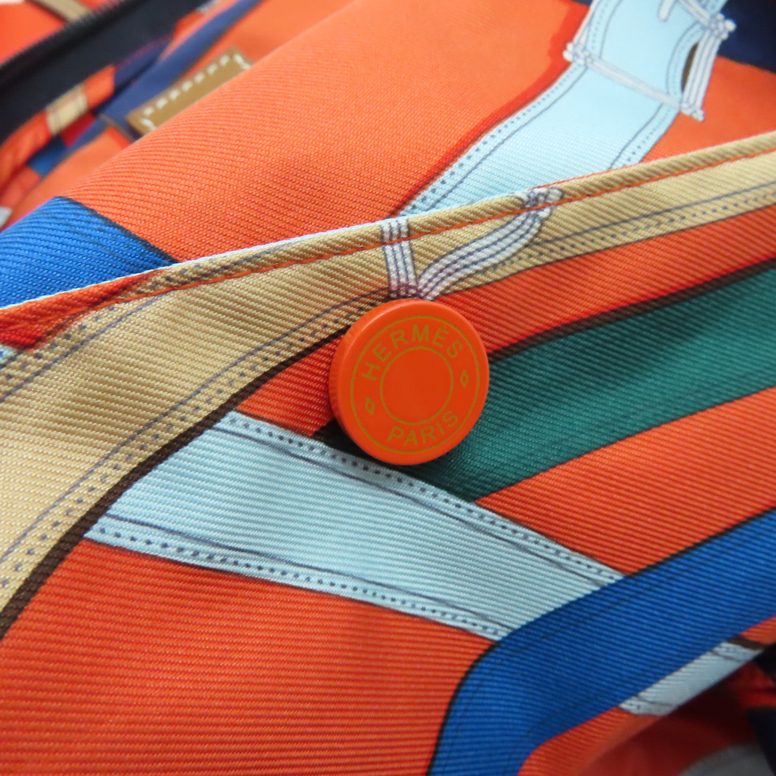 HERMES 絲質Airsilk Backpack銀扣背包橙色