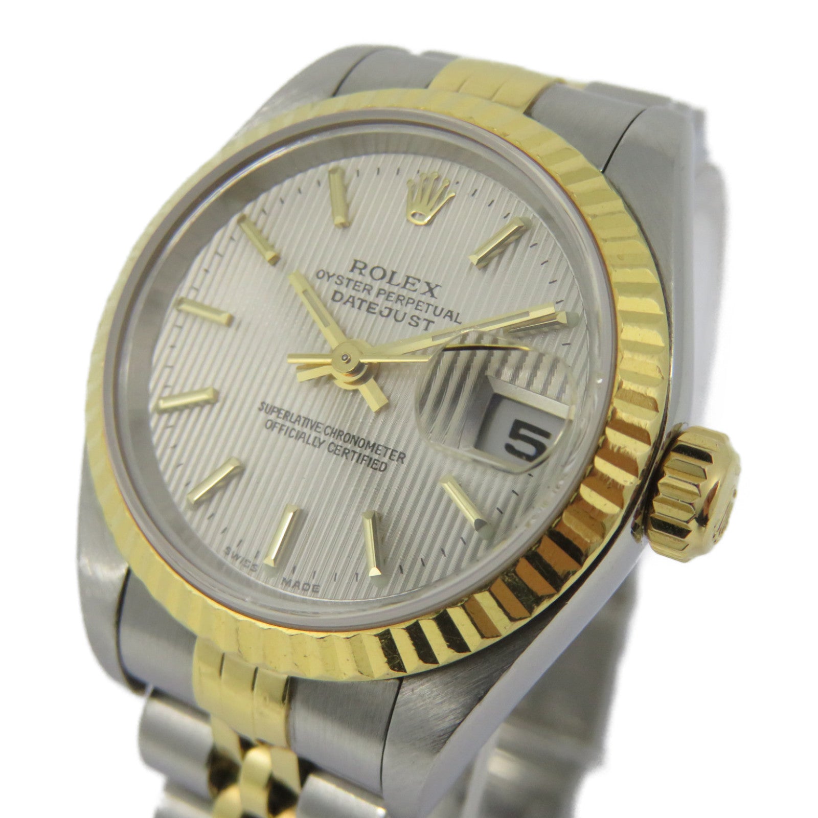 ROLEX Datejust 18K黄金/不锈钢手表自动机芯白色