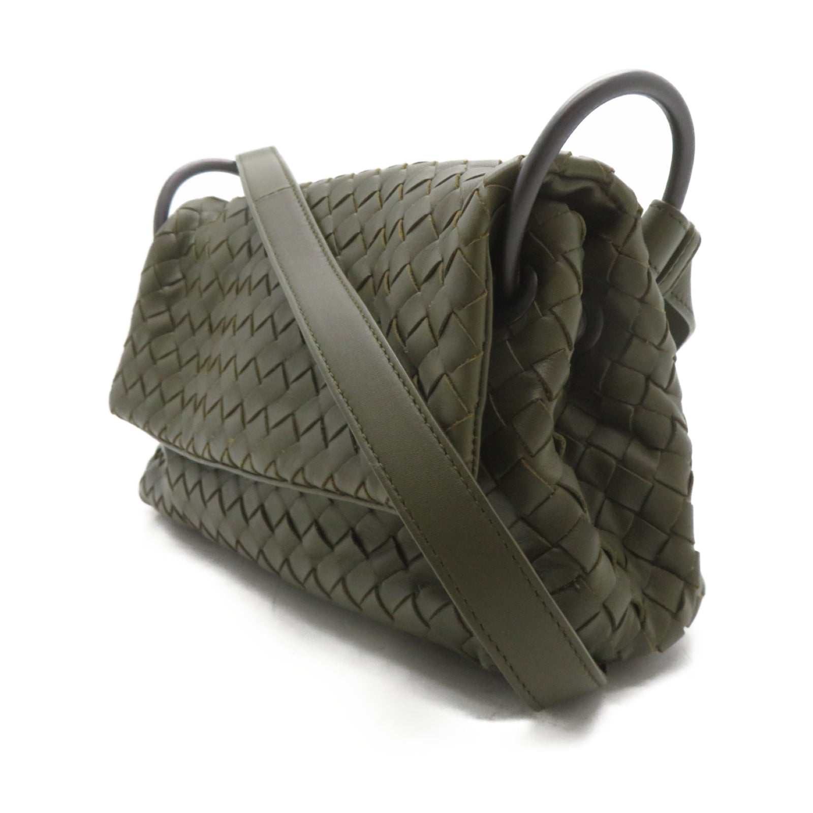 BOTTEGA VENETA 織紋皮革/牛皮皮革Shoulder Bag肩背袋綠色