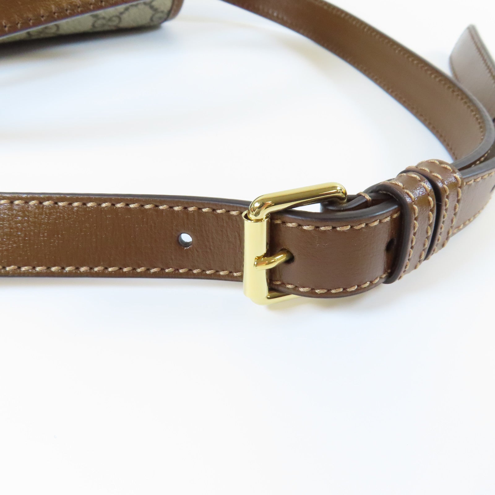 GUCCI 塗層帆布GG Retro金扣肩背袋啡色