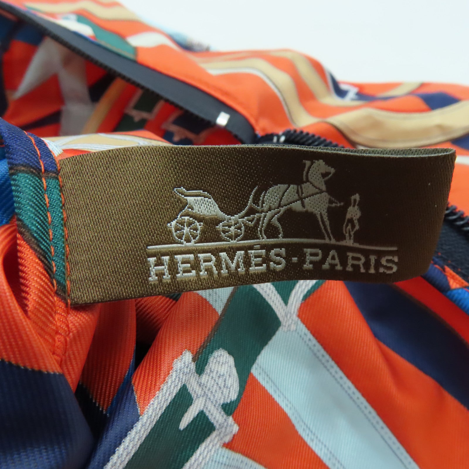 HERMES 絲質Airsilk Backpack銀扣背包橙色