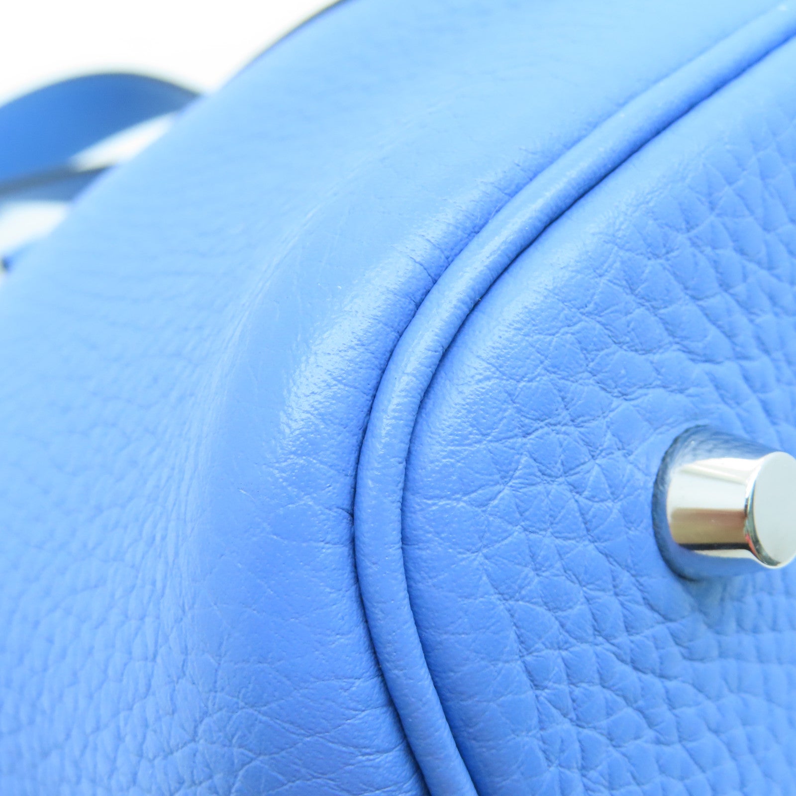 HERMES Clemence皮革Picotin MM手挽袋Bleu Paradis藍色