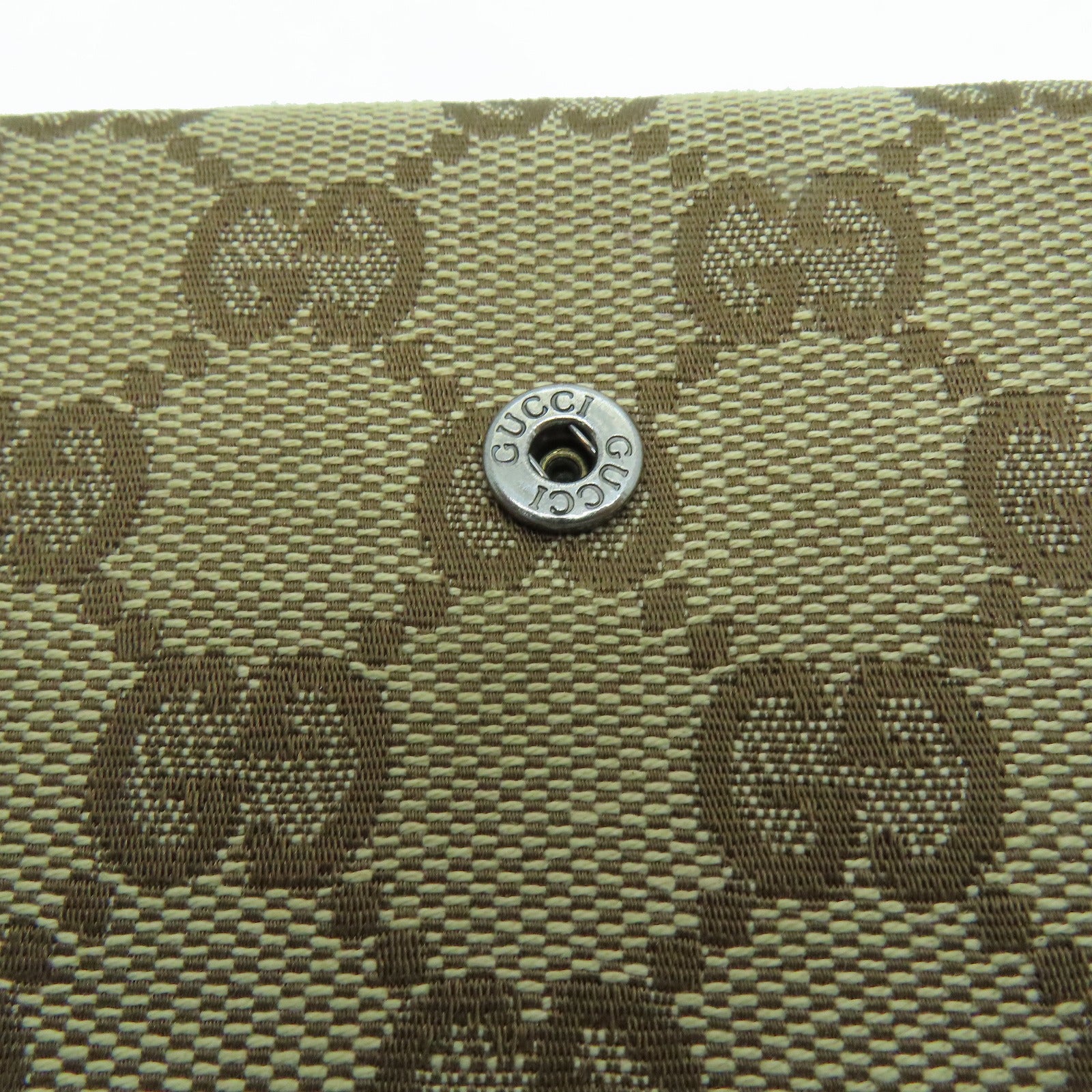 GUCCI 帆布Wallet金扣钱包米色