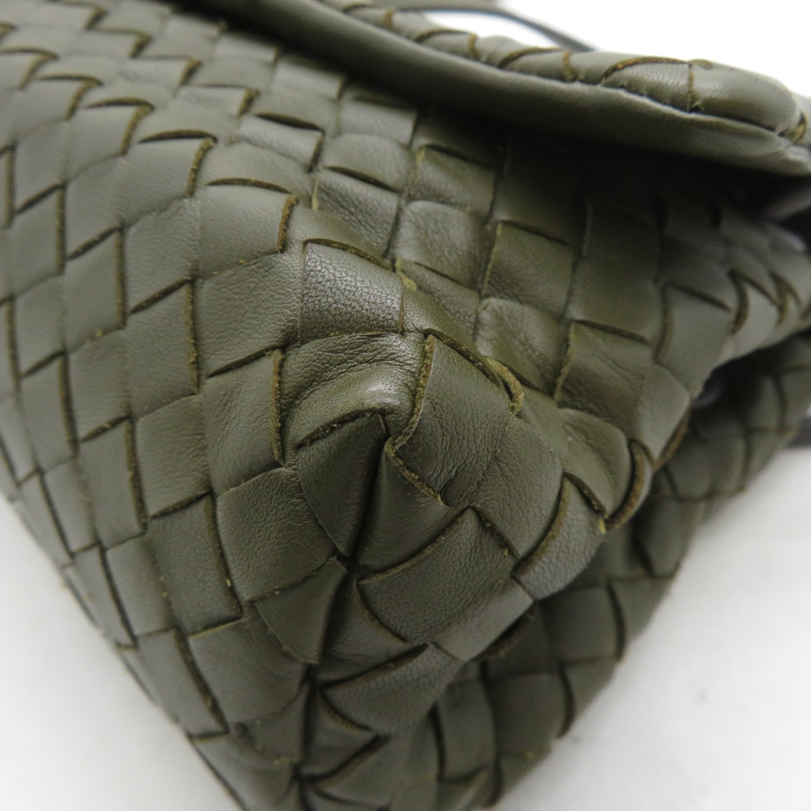 BOTTEGA VENETA 織紋皮革/牛皮皮革Shoulder Bag肩背袋綠色