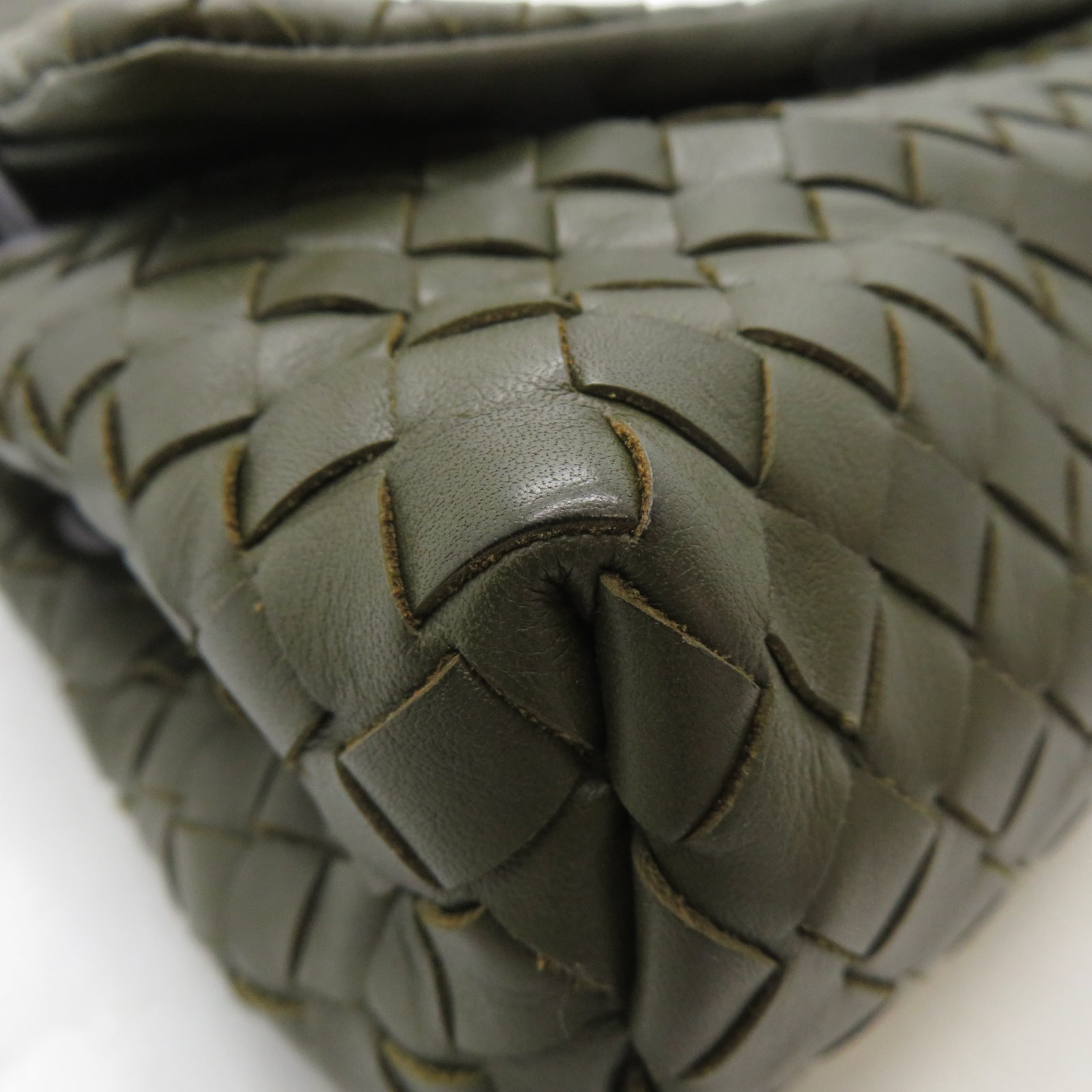 BOTTEGA VENETA 織紋皮革/牛皮皮革Shoulder Bag肩背袋綠色