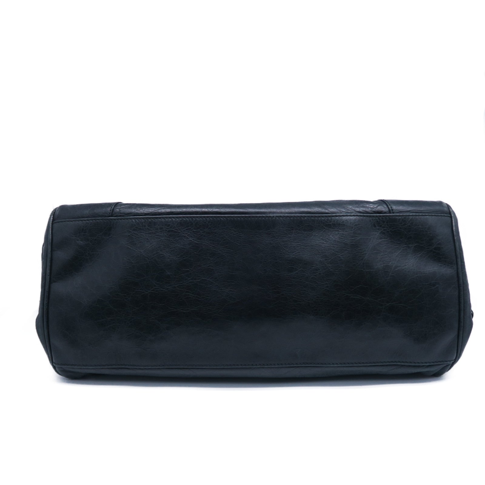 BALENCIAGA 羊皮皮革City金扣肩背袋黑色