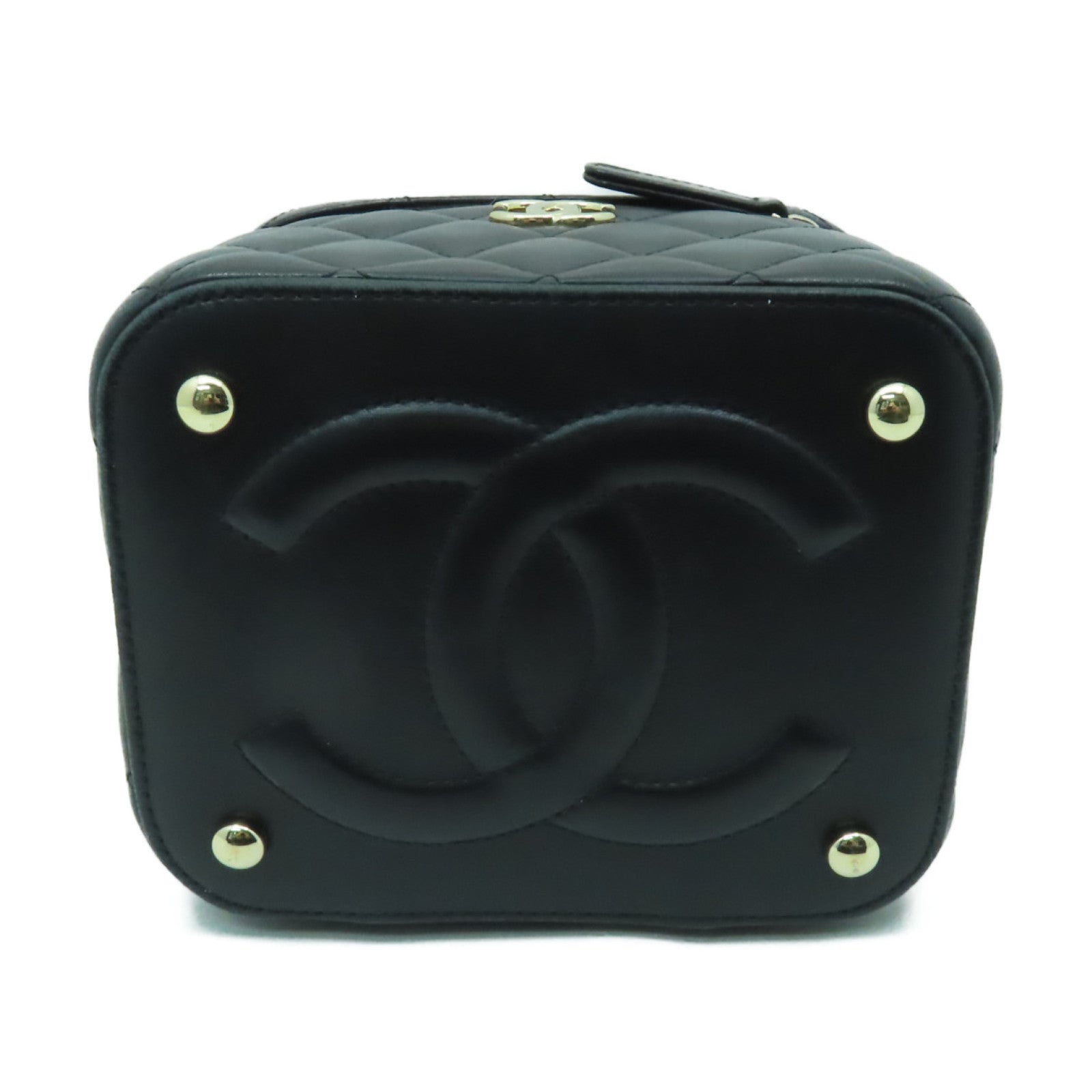 CHANEL 菱格羊皮皮革Chain Shoulder Bag金扣手挽肩背兩用袋黒色