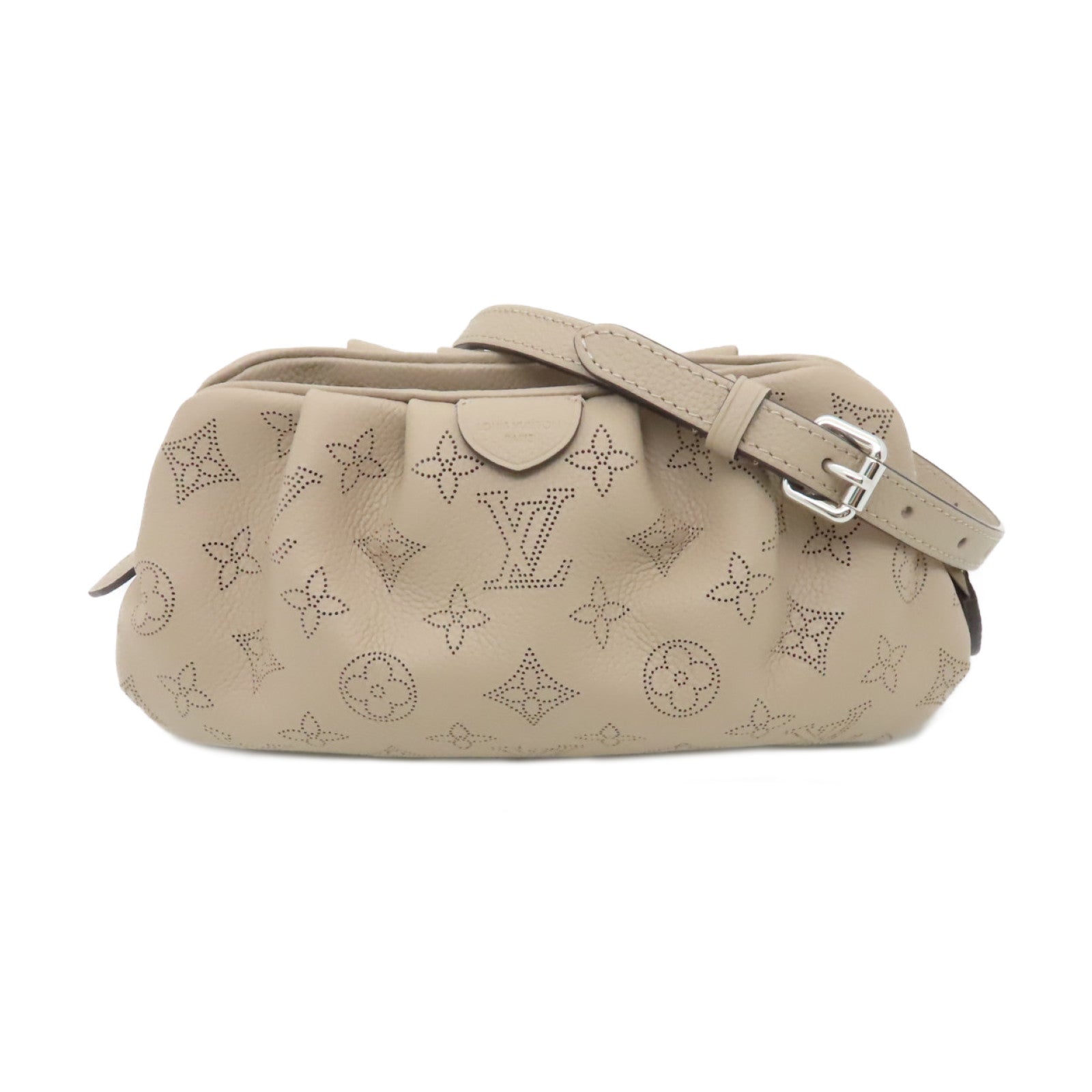 LOUIS VUITTON 【激減優惠】Mahina Scala Mini Pouch銀扣肩背袋米色