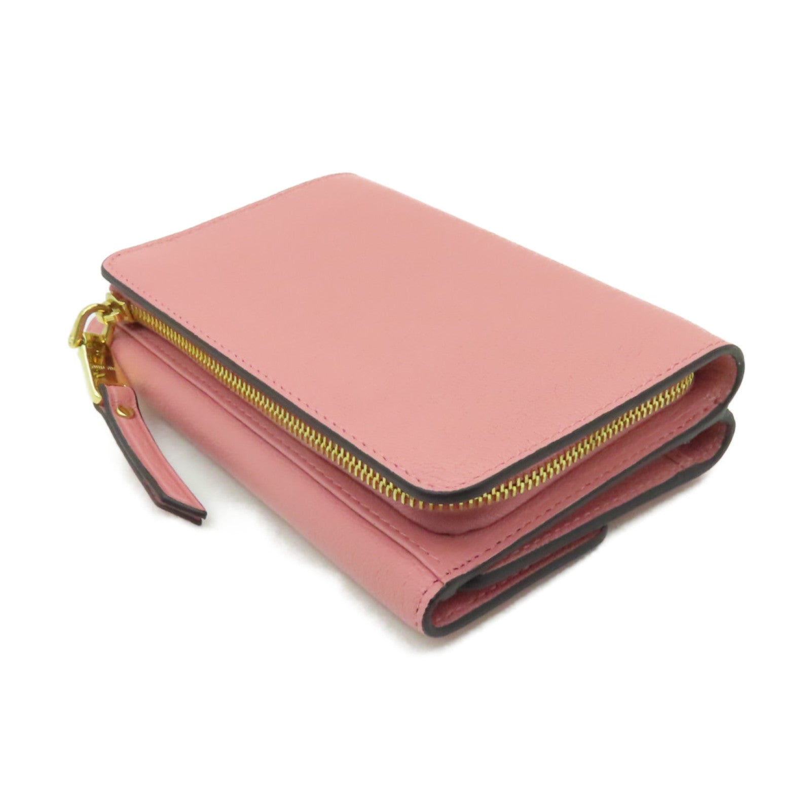 Miu Miu 牛皮皮革Wallet金扣錢包粉紅色