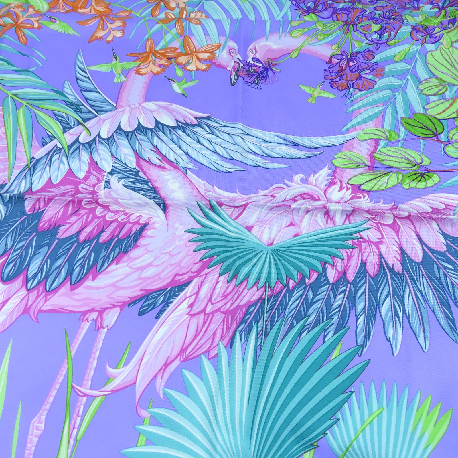 HERMES 丝质Scarf 90x90丝巾紫色黄色