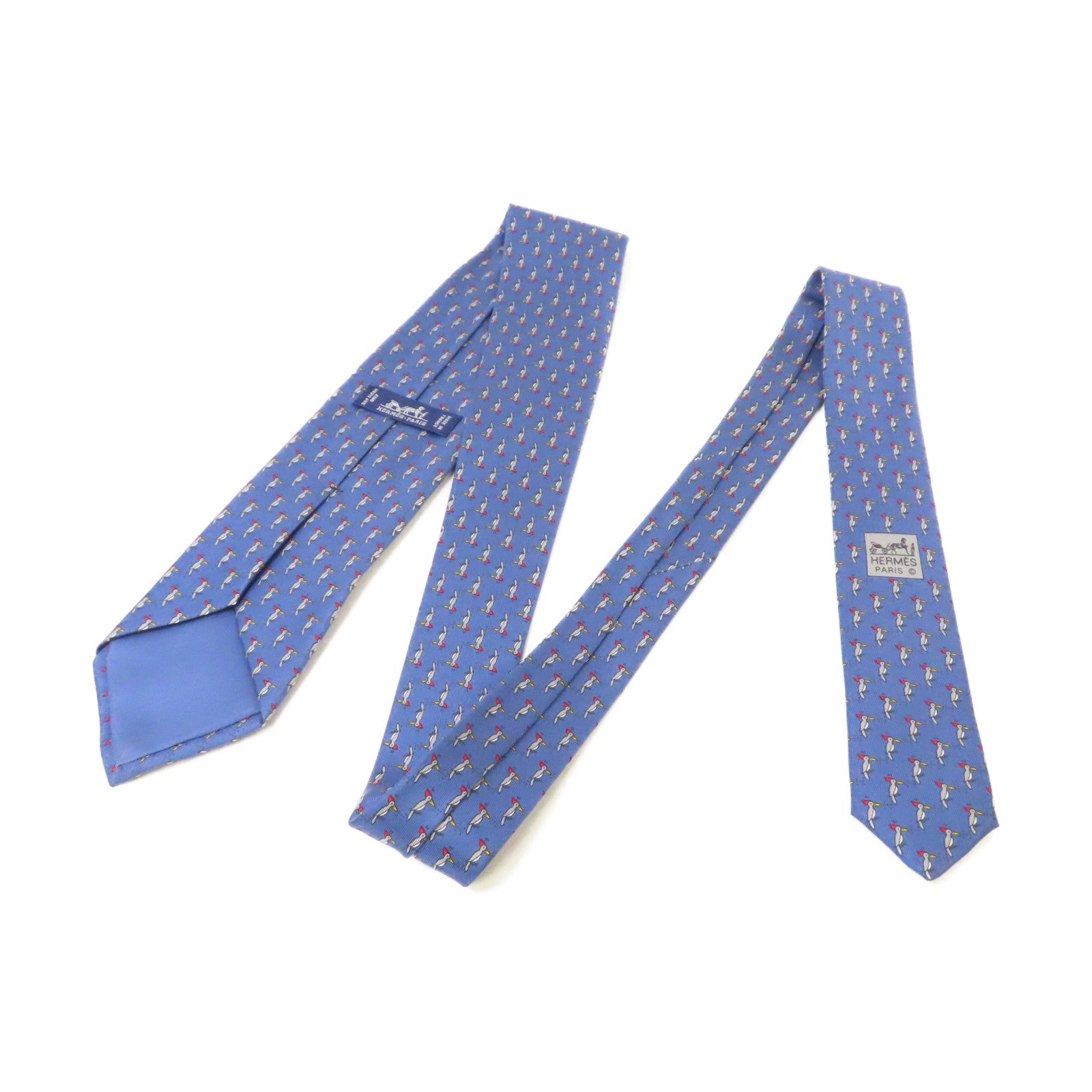 HERMES 絲質Necktie領帶藍色/彩色