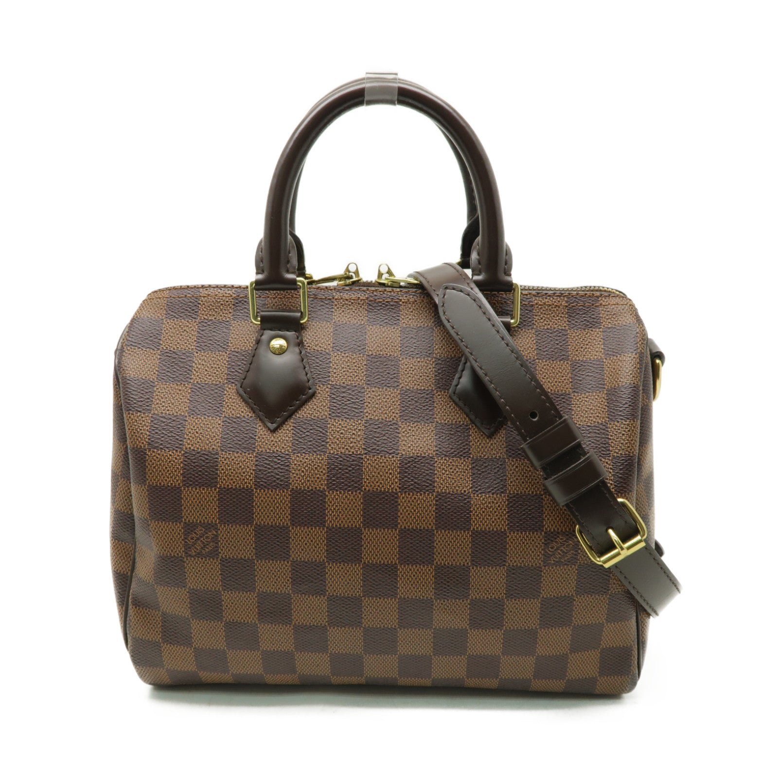 LOUIS VUITTON Damier Speedy 25 Bandoultere金扣手挽肩背兩用袋棕色