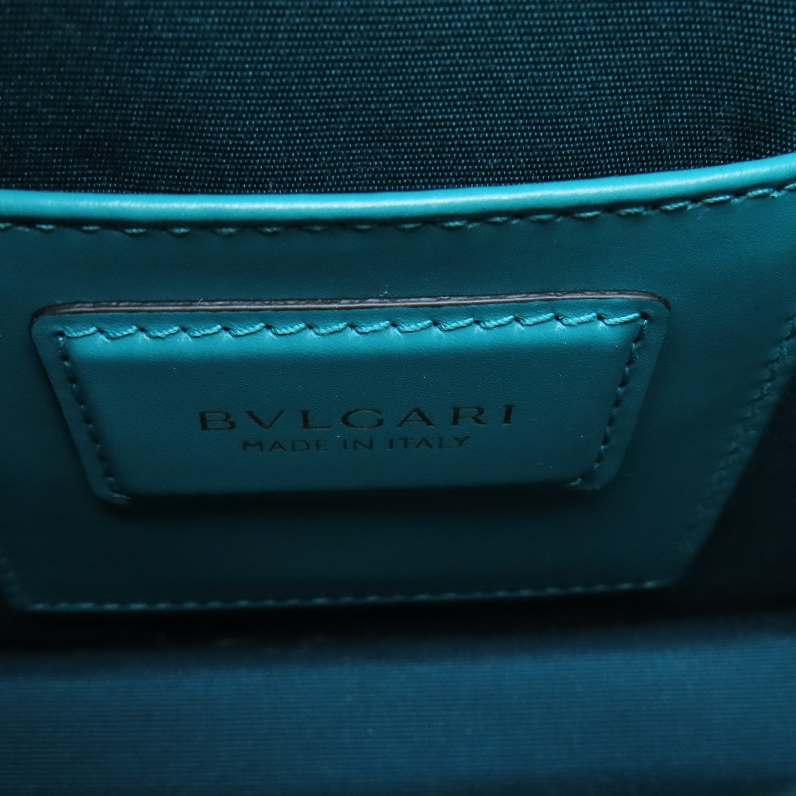 BVLGARI Cowhide Leather 2 Way Bag Gold Buckle Handle Chain Strap Shoulder Bag Red/Green