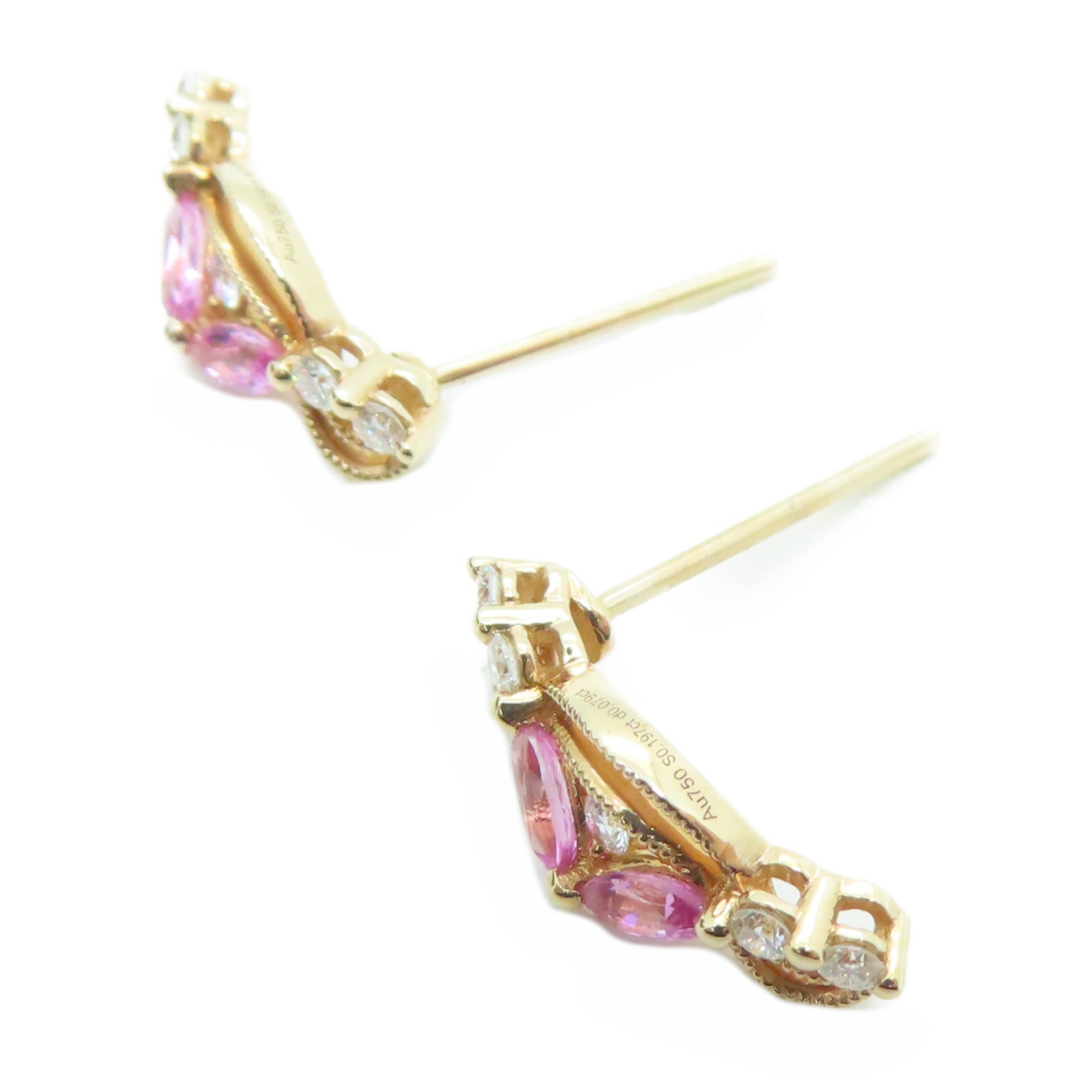 JEWELRY 18K玫瑰金Sapphire Diamond Earrings 1.6ct蓝宝石1.6ct钻石耳环