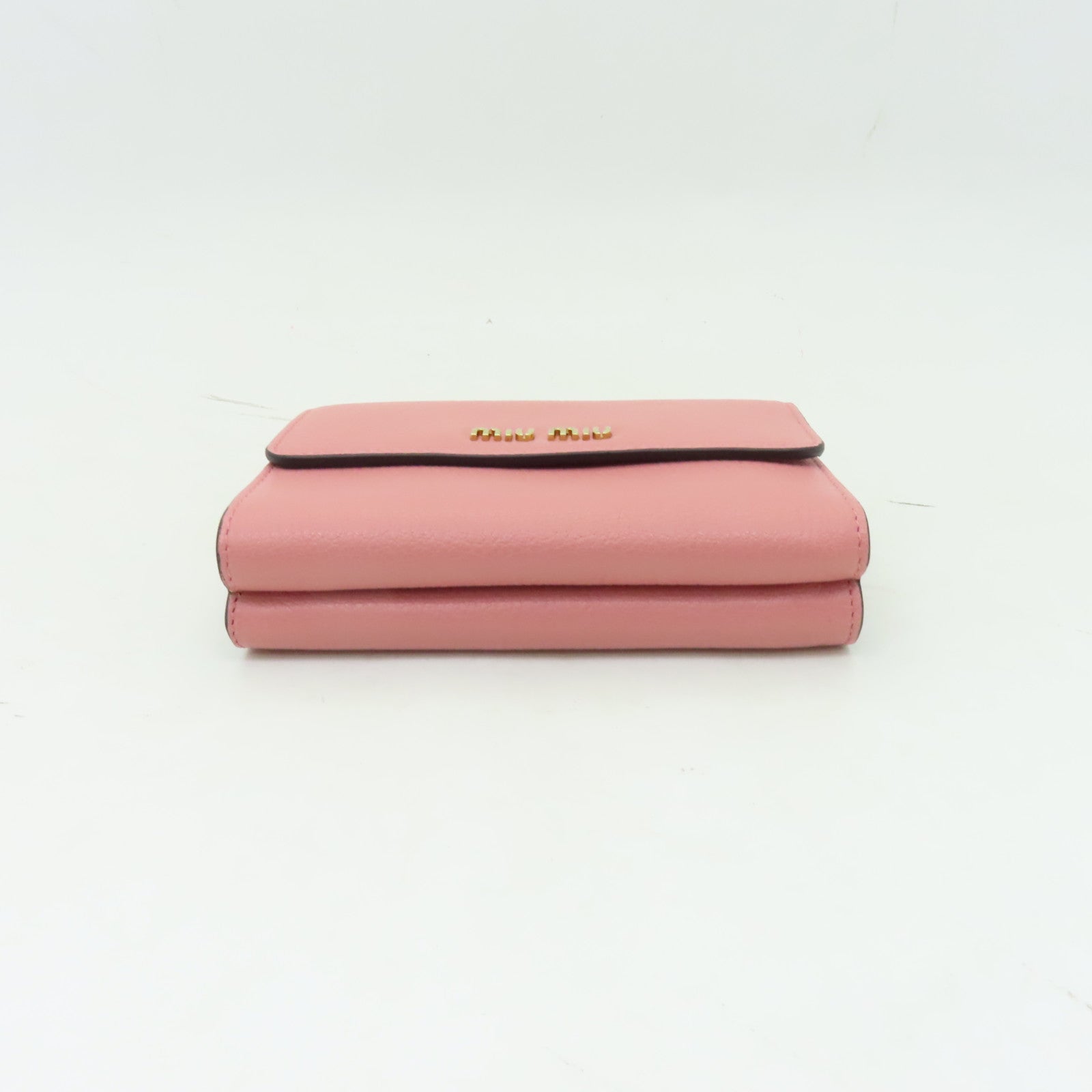 Miu Miu 牛皮皮革Wallet金扣錢包粉紅色