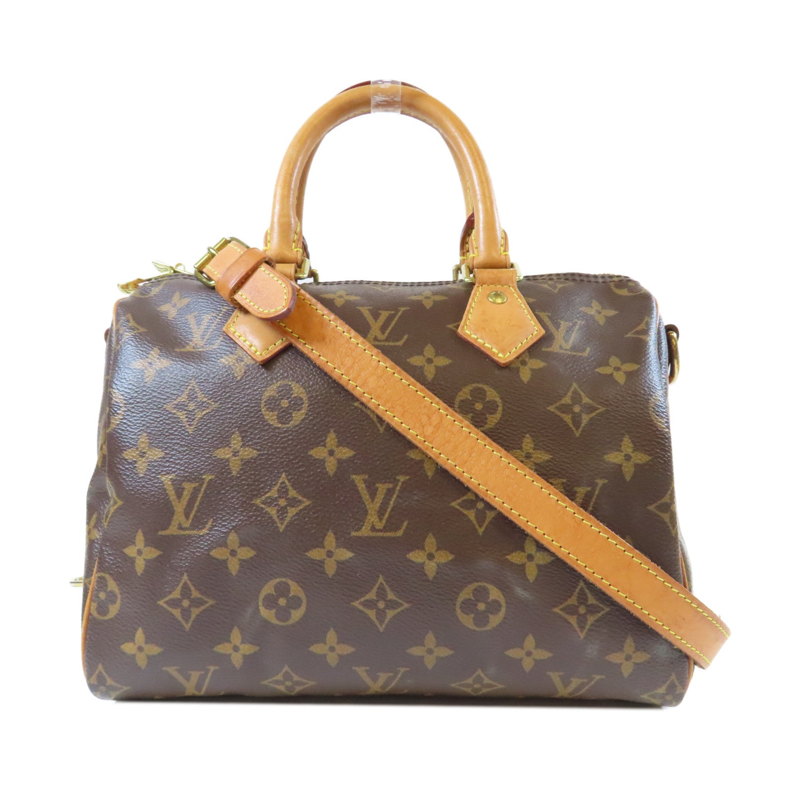LOUIS VUITTON Monogram Speedy 25 Bandouliere金扣手挽肩背兩用袋啡色