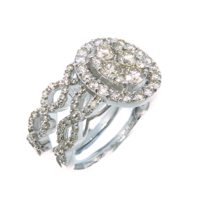 JEWELRY 18K白金/1.30ct鑽石Diamond Double Ring戒指US#6/US#6.25
