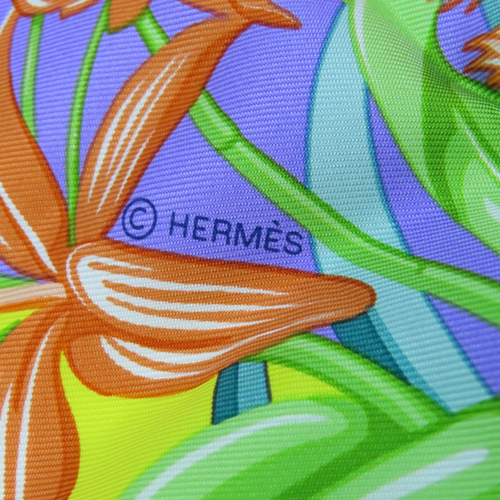 HERMES 丝质Scarf 90x90丝巾紫色黄色