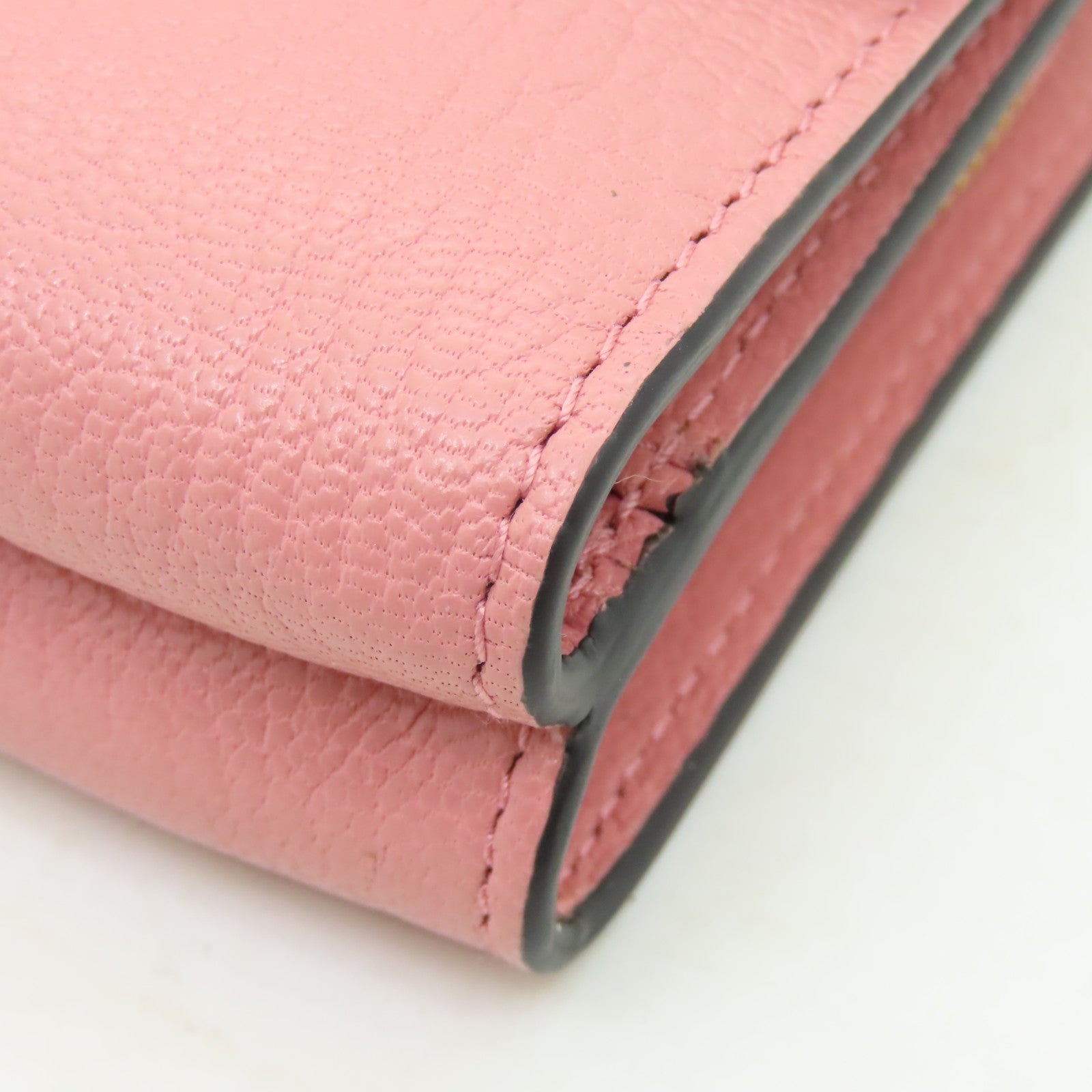 Miu Miu 牛皮皮革Wallet金扣錢包粉紅色