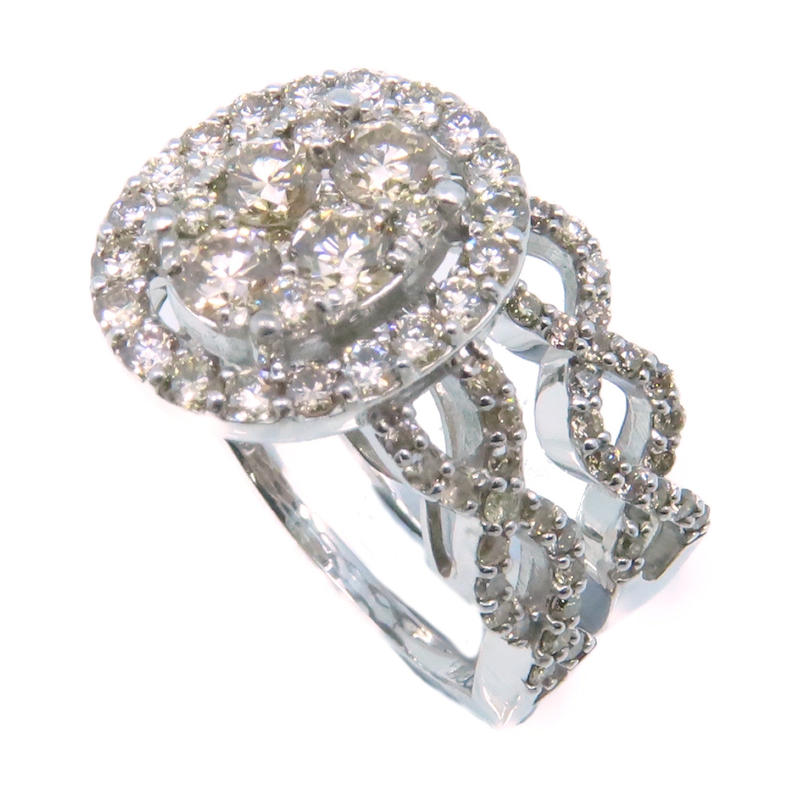 JEWELRY 18K白金/1.30ct鑽石Diamond Double Ring戒指US#6/US#6.25