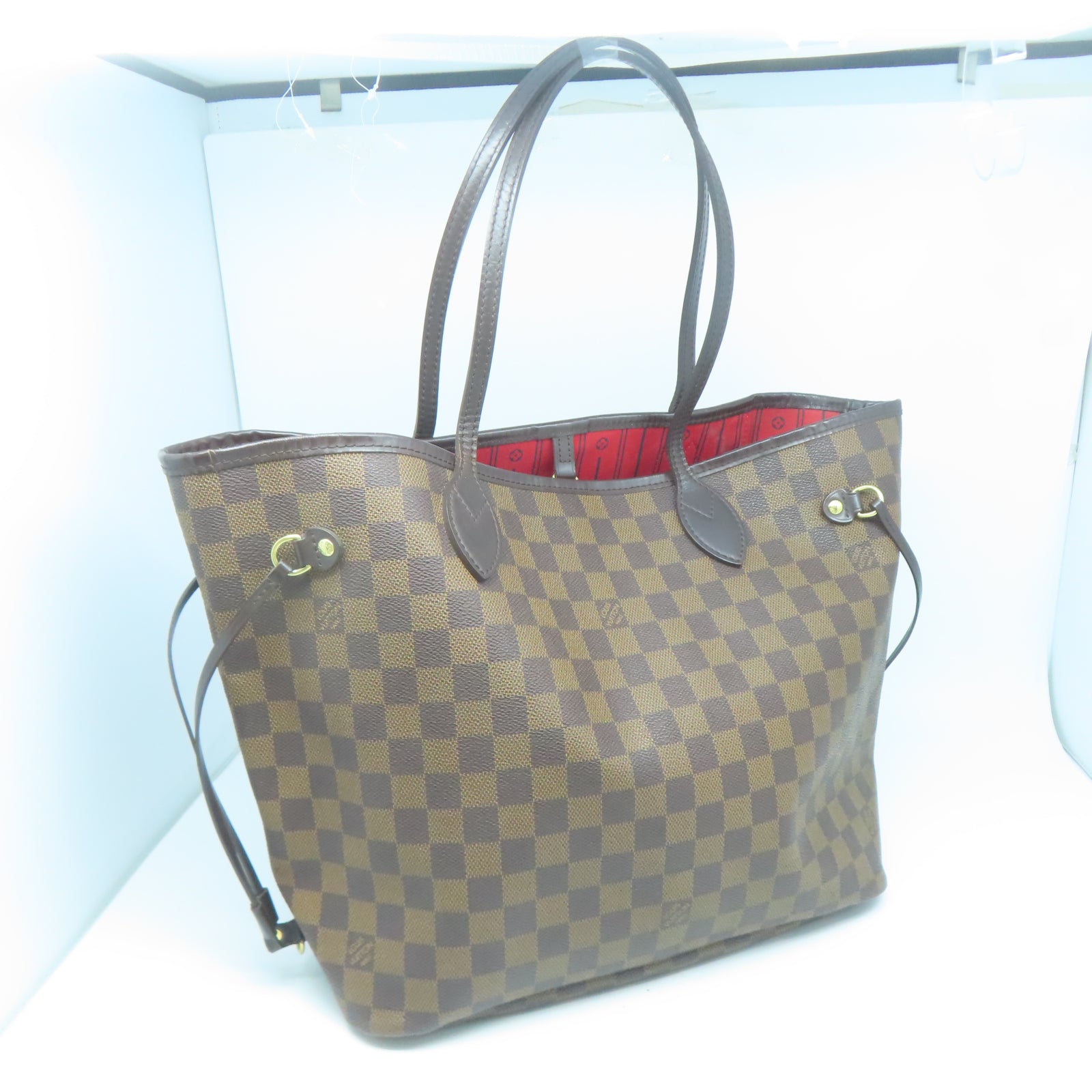 LOUIS VUITTON Damier Neverfull MM手挽袋/肩背袋啡色