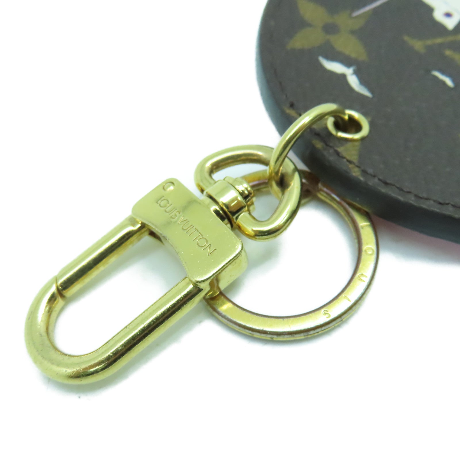 LOUIS VUITTON Monogram Key Charm金扣鎖匙扣啡色/彩色