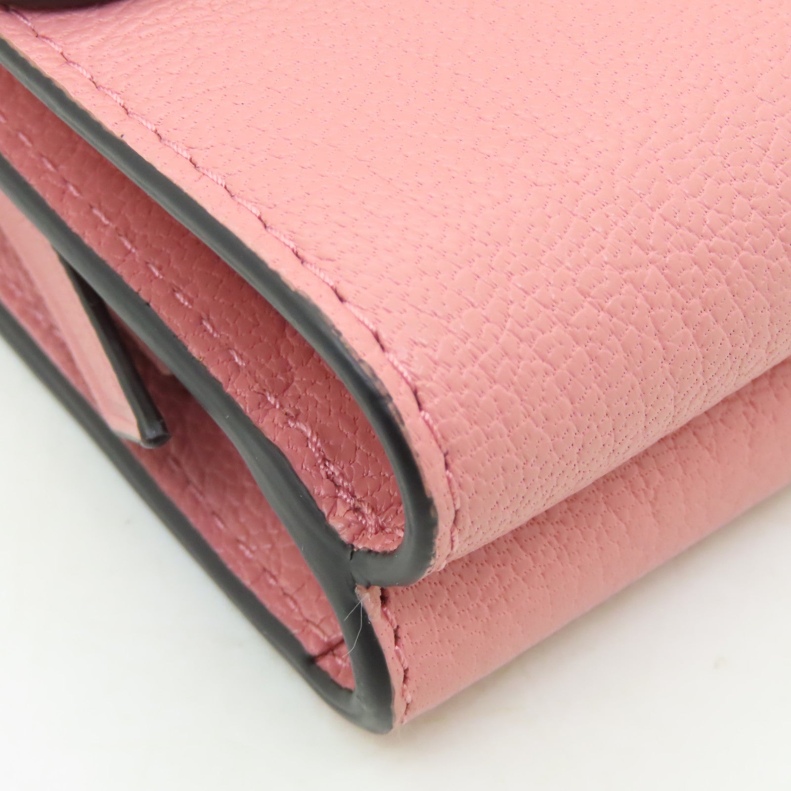 Miu Miu 牛皮皮革Wallet金扣錢包粉紅色