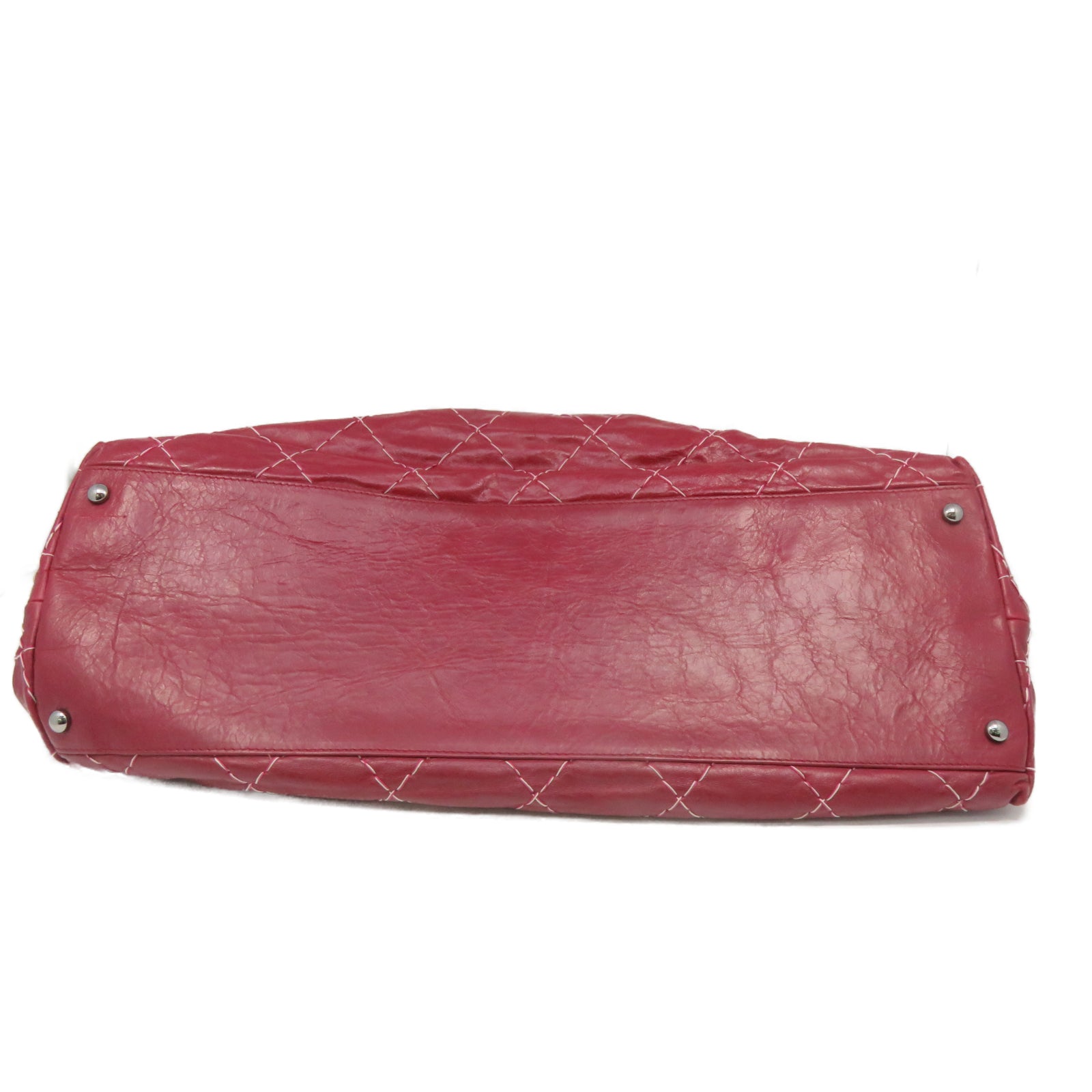 CHANEL [Sharp Reduction Offer] Lingge Cowhide Leather Chain Shoulder Silver Buckle Chain Belt Shoulder Bag Red