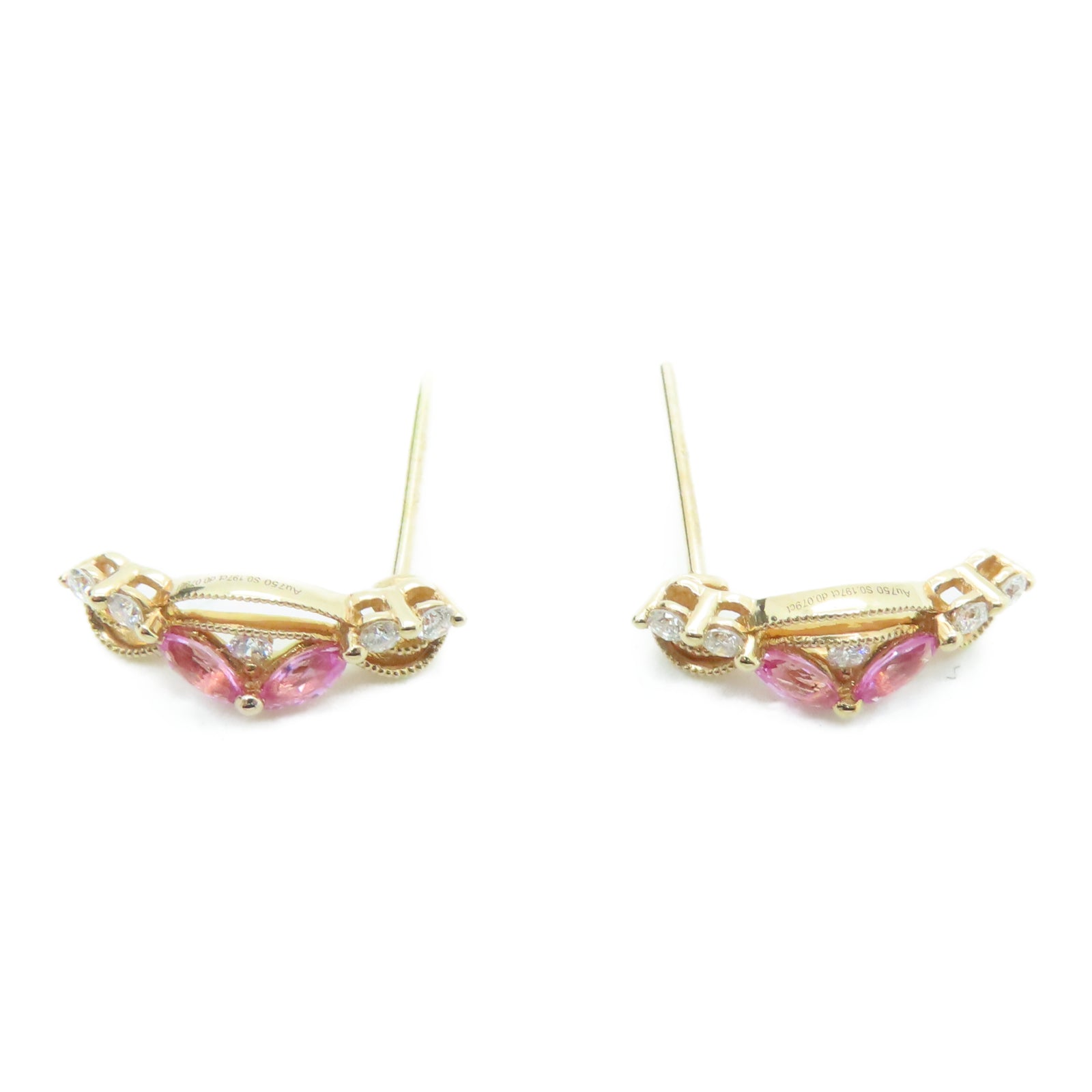 JEWELRY 18K玫瑰金Sapphire Diamond Earrings 1.6ct蓝宝石1.6ct钻石耳环