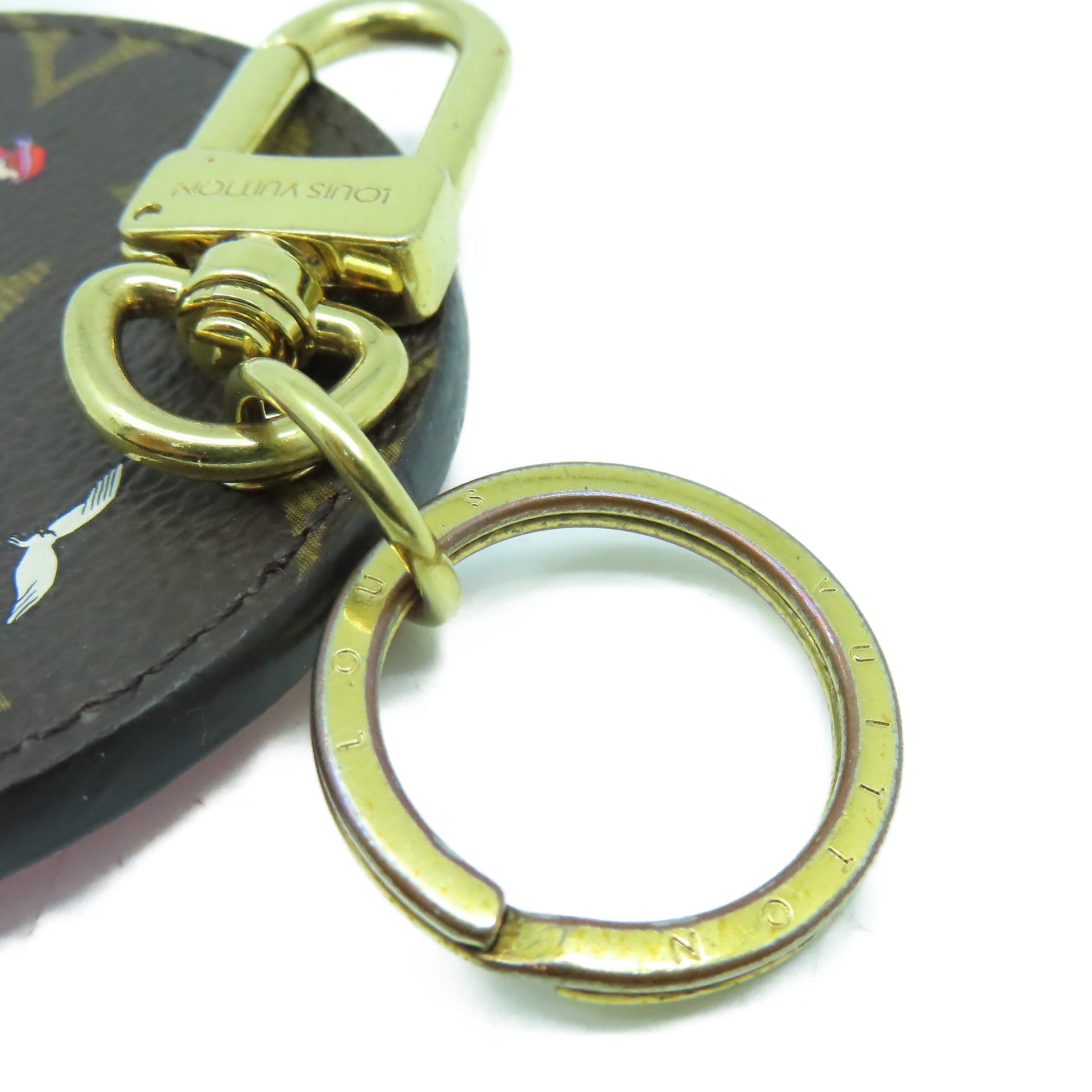 LOUIS VUITTON Monogram Key Charm金扣鎖匙扣啡色/彩色