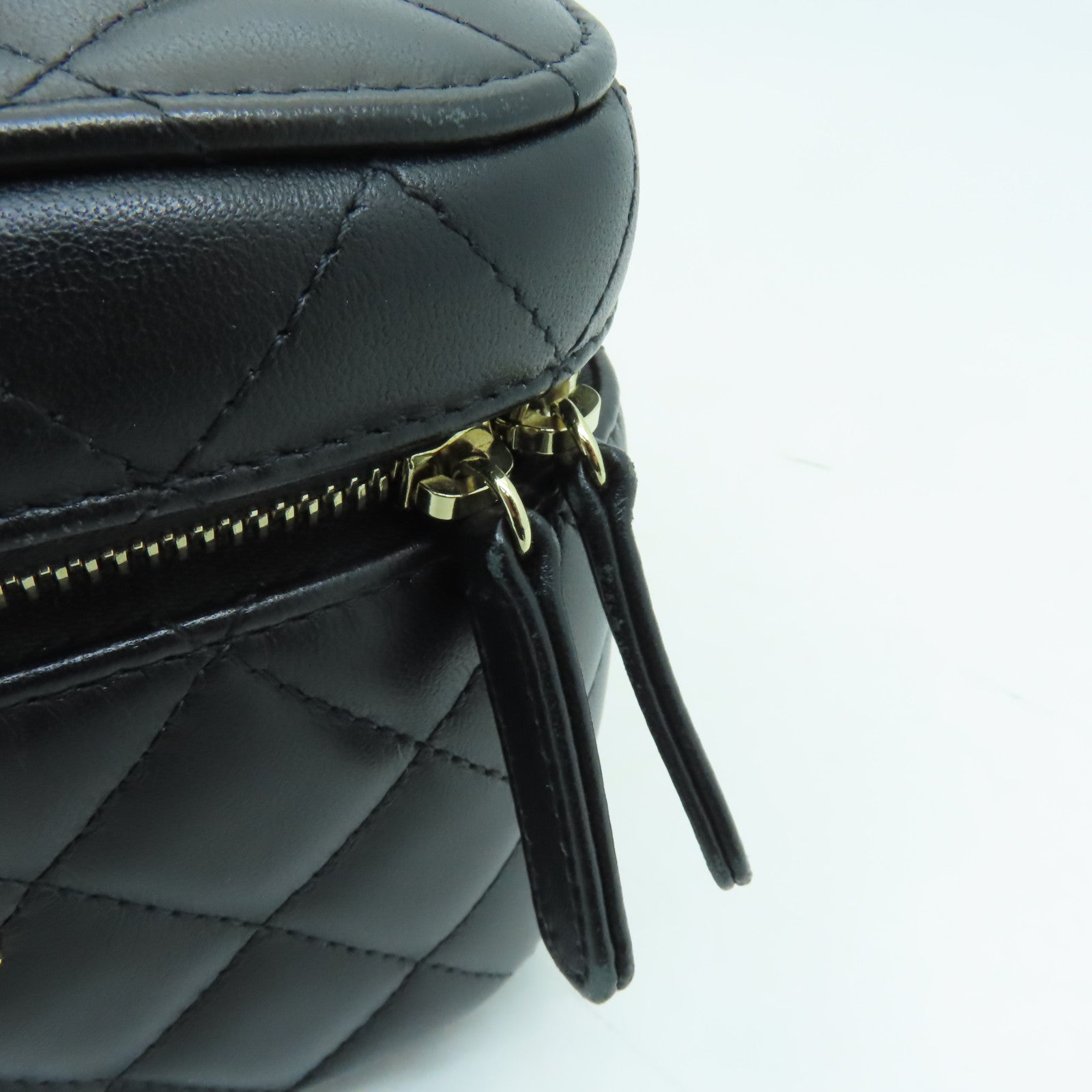 CHANEL 菱格羊皮皮革Chain Shoulder Bag金扣手挽肩背兩用袋黒色