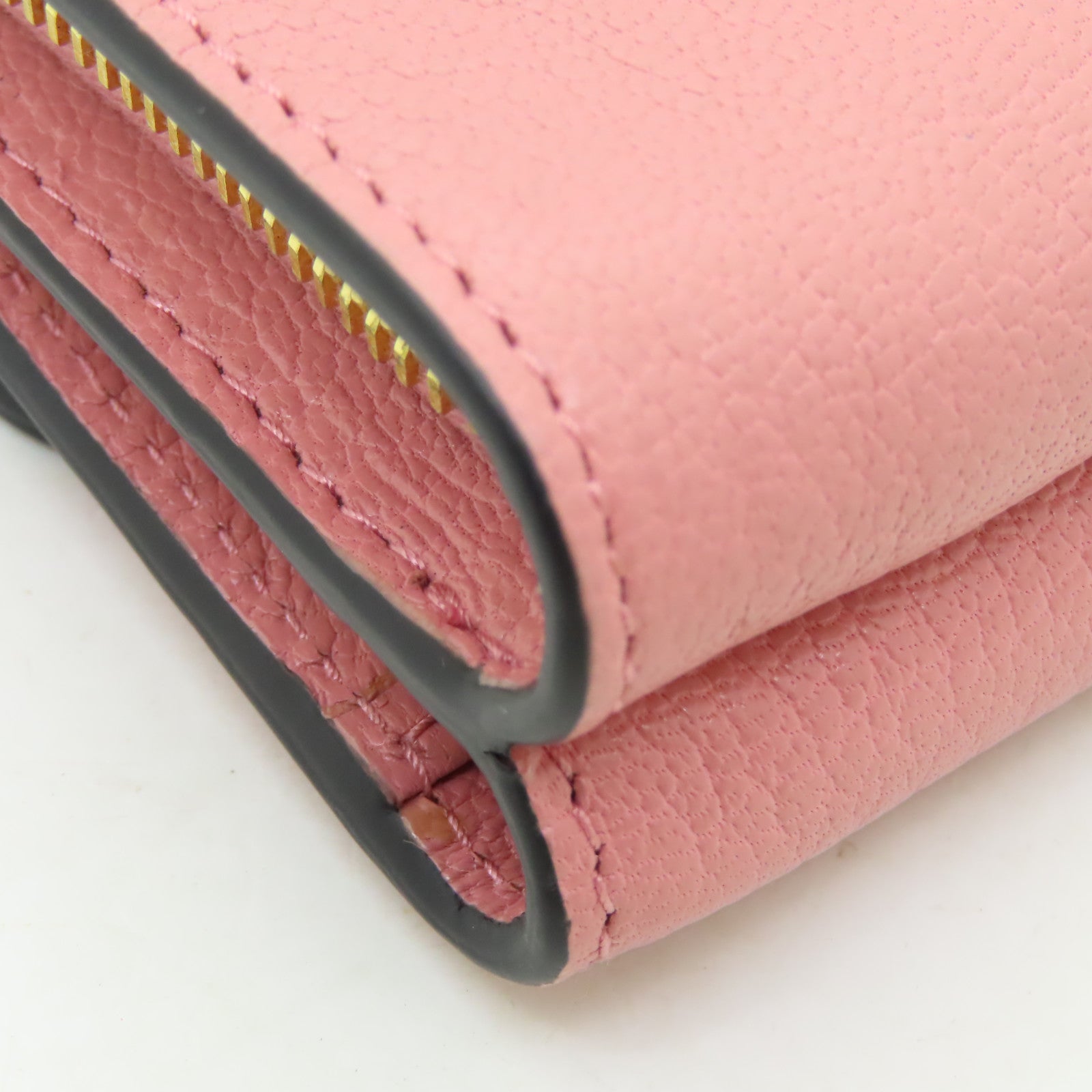 Miu Miu 牛皮皮革Wallet金扣錢包粉紅色