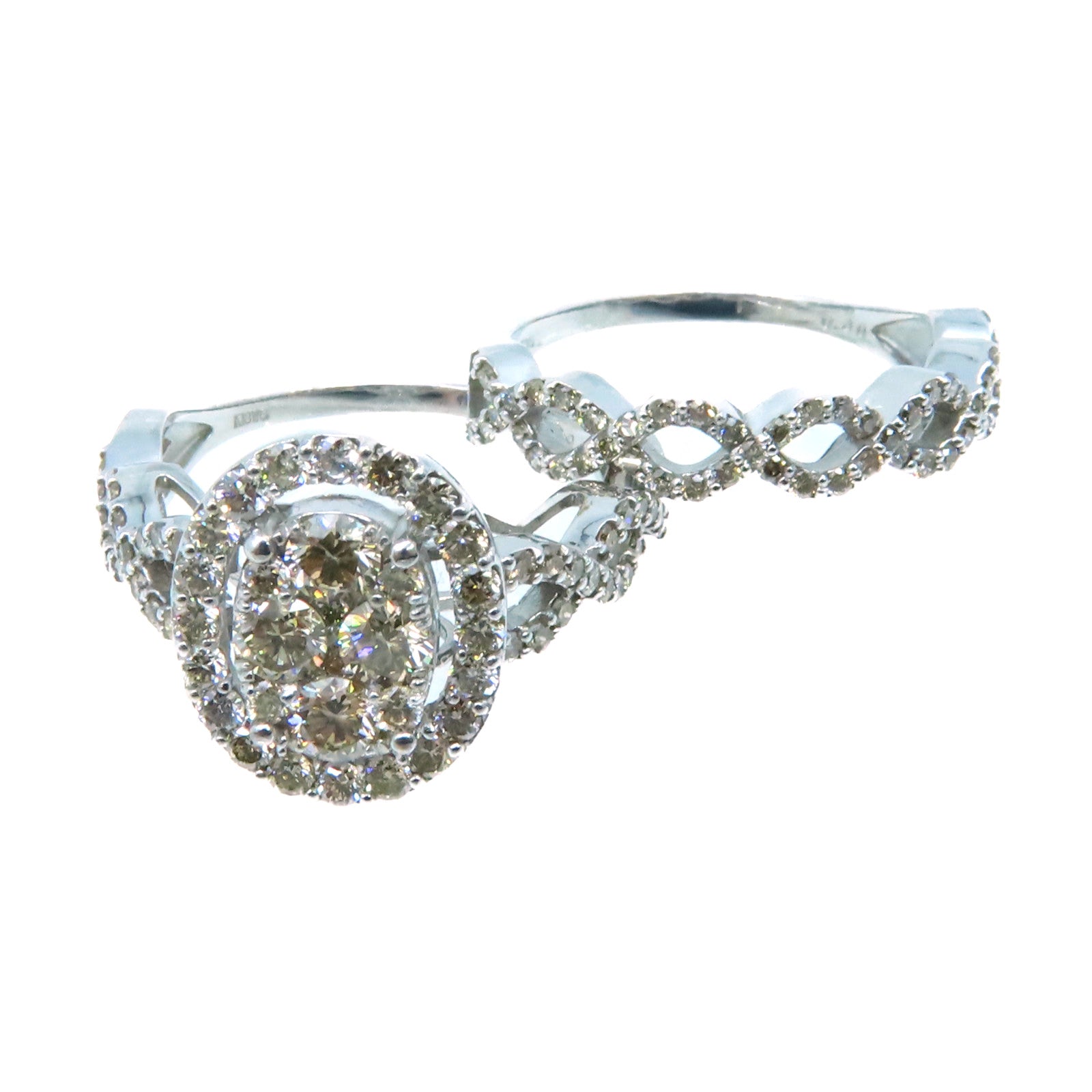 JEWELRY 18K白金/1.30ct鑽石Diamond Double Ring戒指US#6/US#6.25