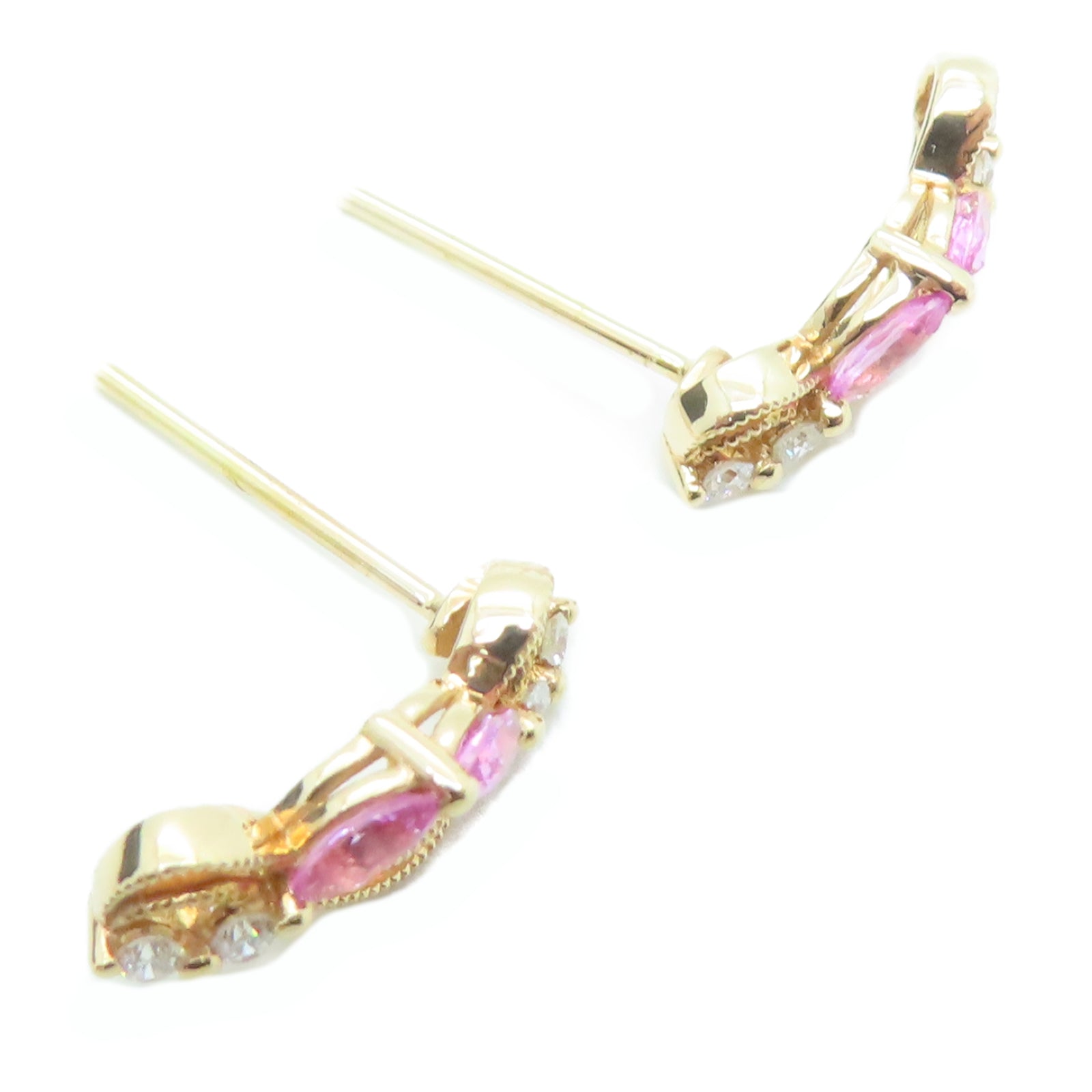 JEWELRY 18K玫瑰金Sapphire Diamond Earrings 1.6ct蓝宝石1.6ct钻石耳环