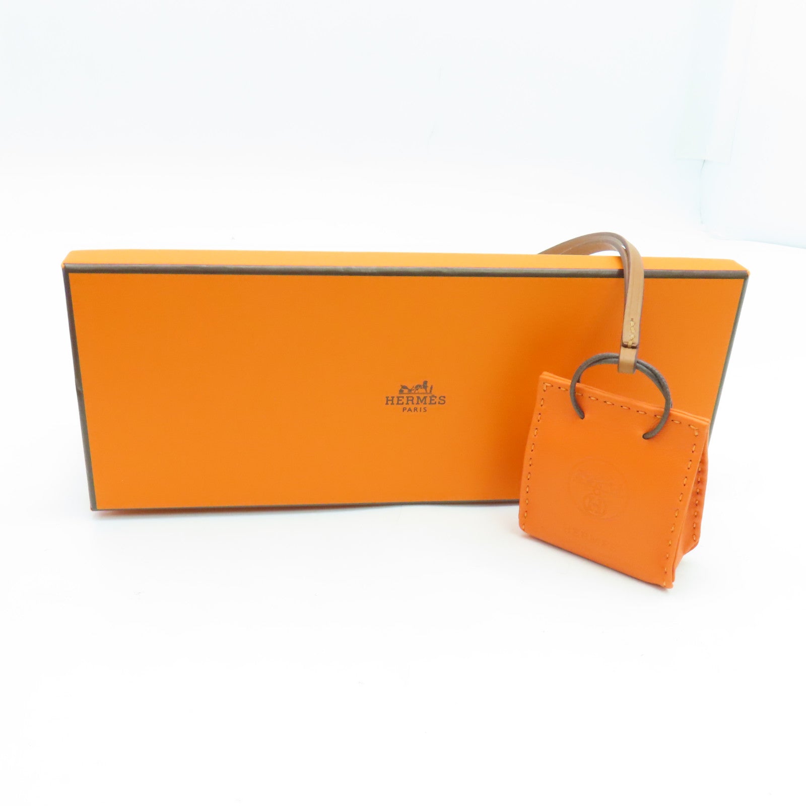 HERMES 【激減優惠】Milo皮革/Swift皮革Orange Bag Charm掛飾橙色
