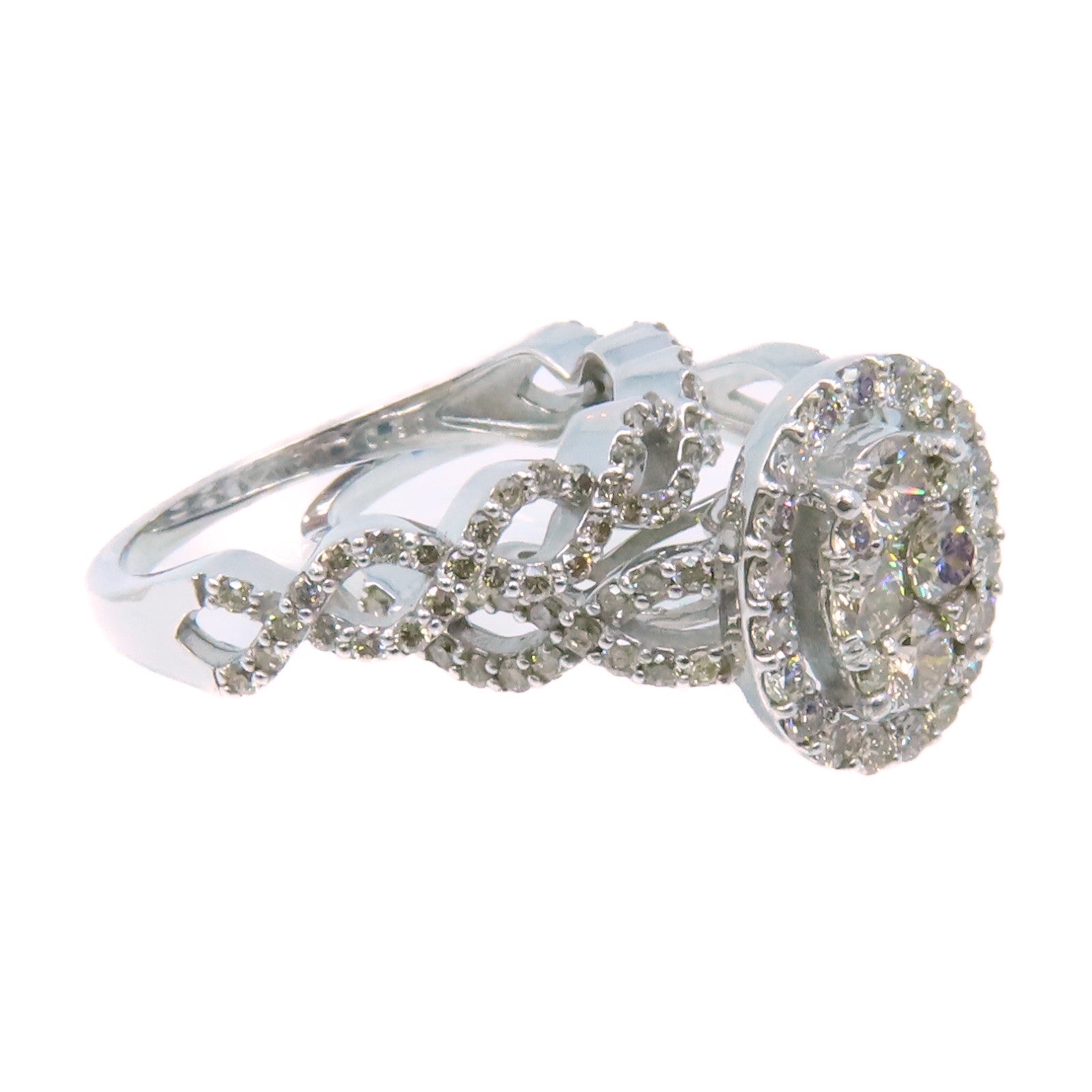 JEWELRY 18K白金/1.30ct鑽石Diamond Double Ring戒指US#6/US#6.25