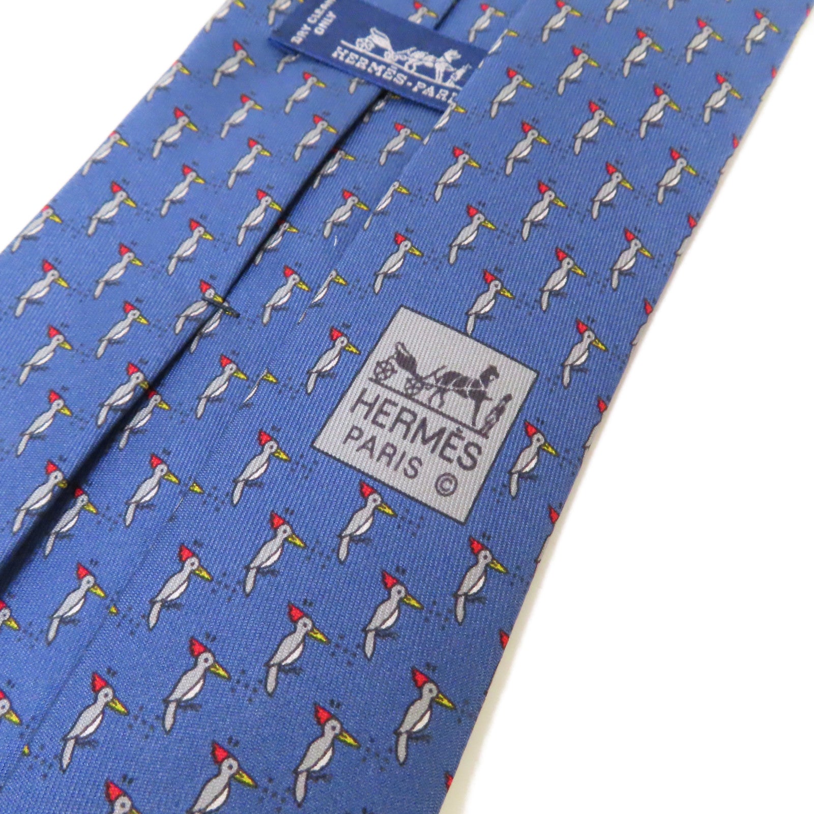 HERMES 絲質Necktie領帶藍色/彩色
