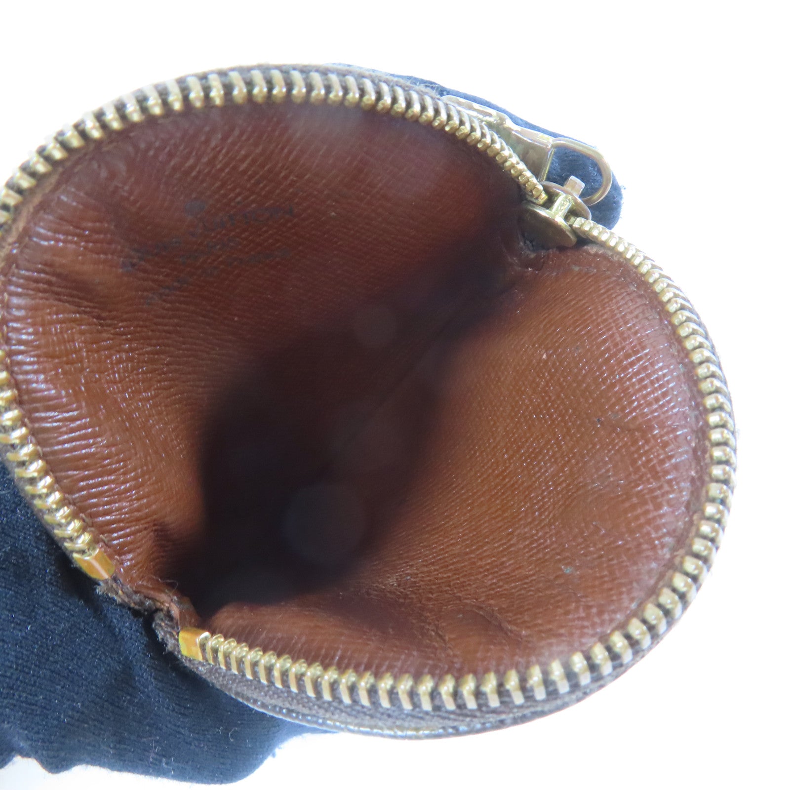 LOUIS VUITTON Monogram Coin Case金扣零錢包啡色