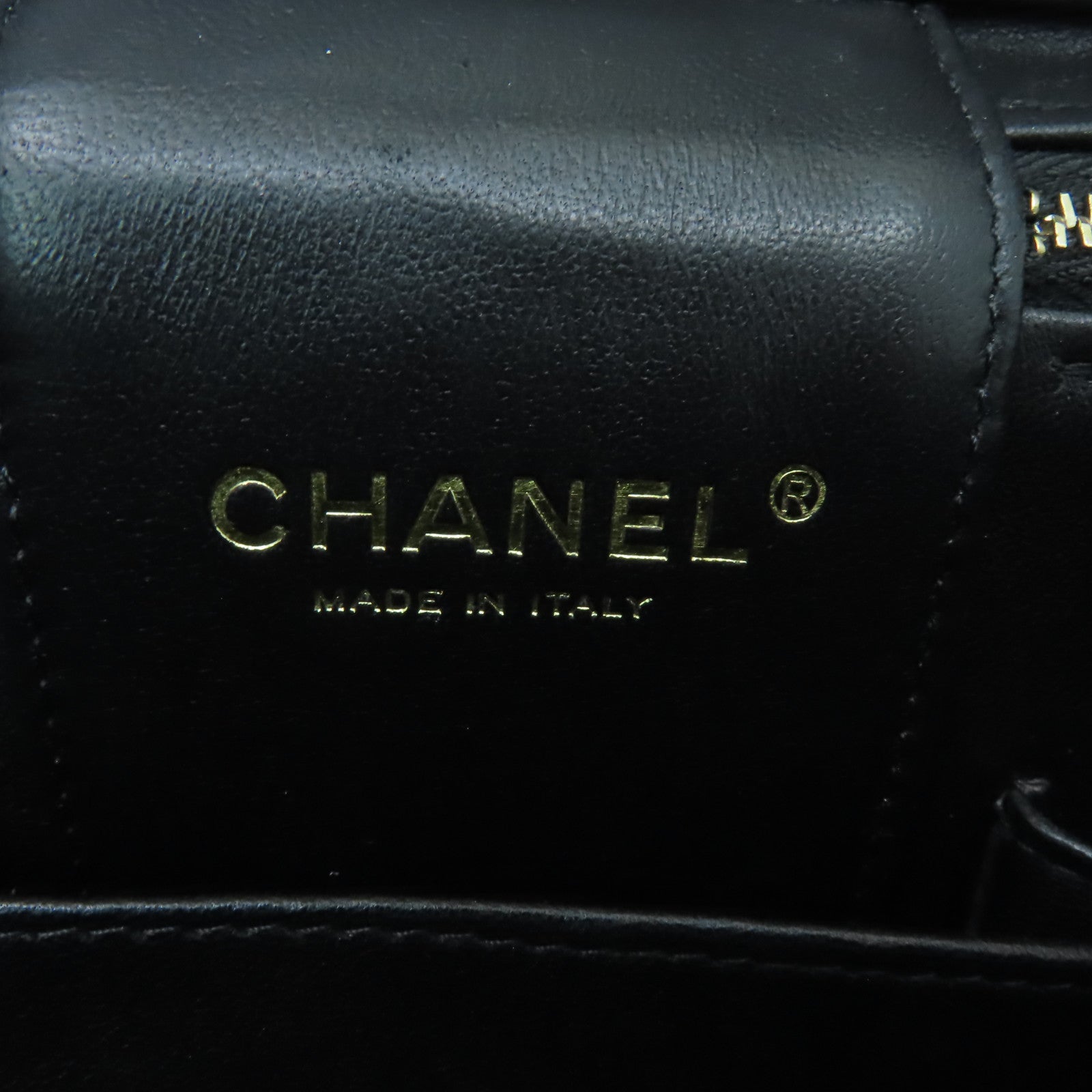 CHANEL 菱格羊皮皮革Chain Shoulder Bag金扣手挽肩背兩用袋黒色